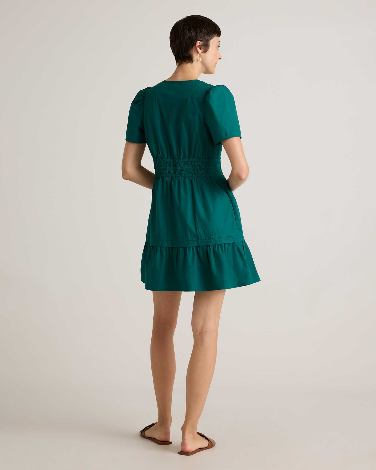 100% Organic Cotton Tiered Mini Dress in Garden Green 100% Organic Cotton Tiered Mini Dress in Garden Green