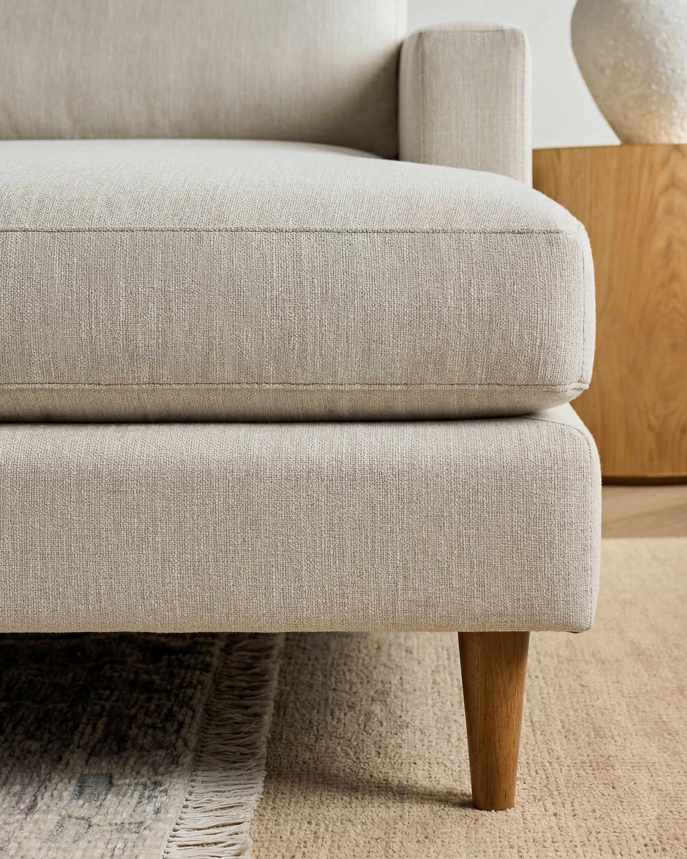 Atlas Midcentury Chaise Sectional in Performance Basketweave 2