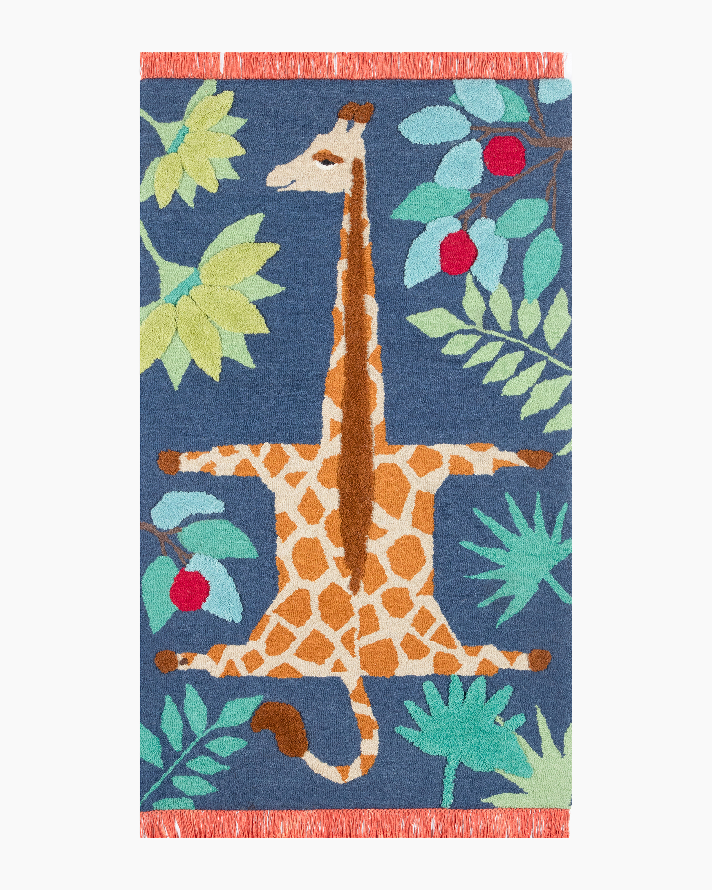 Giraffe Playful Animals Hand-Tufted Wool Rug 