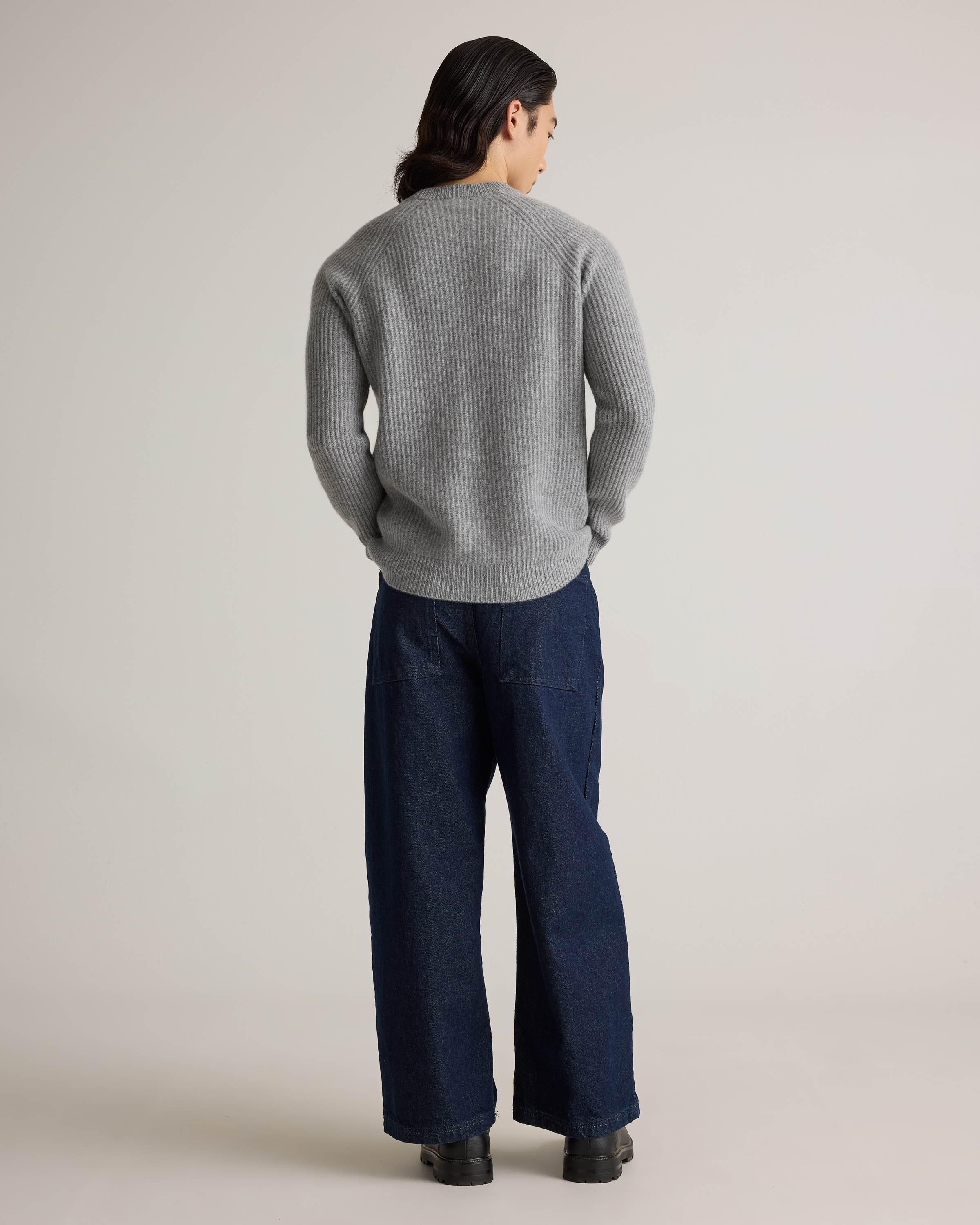 Mongolian Cashmere Fisherman Crewneck Sweater
