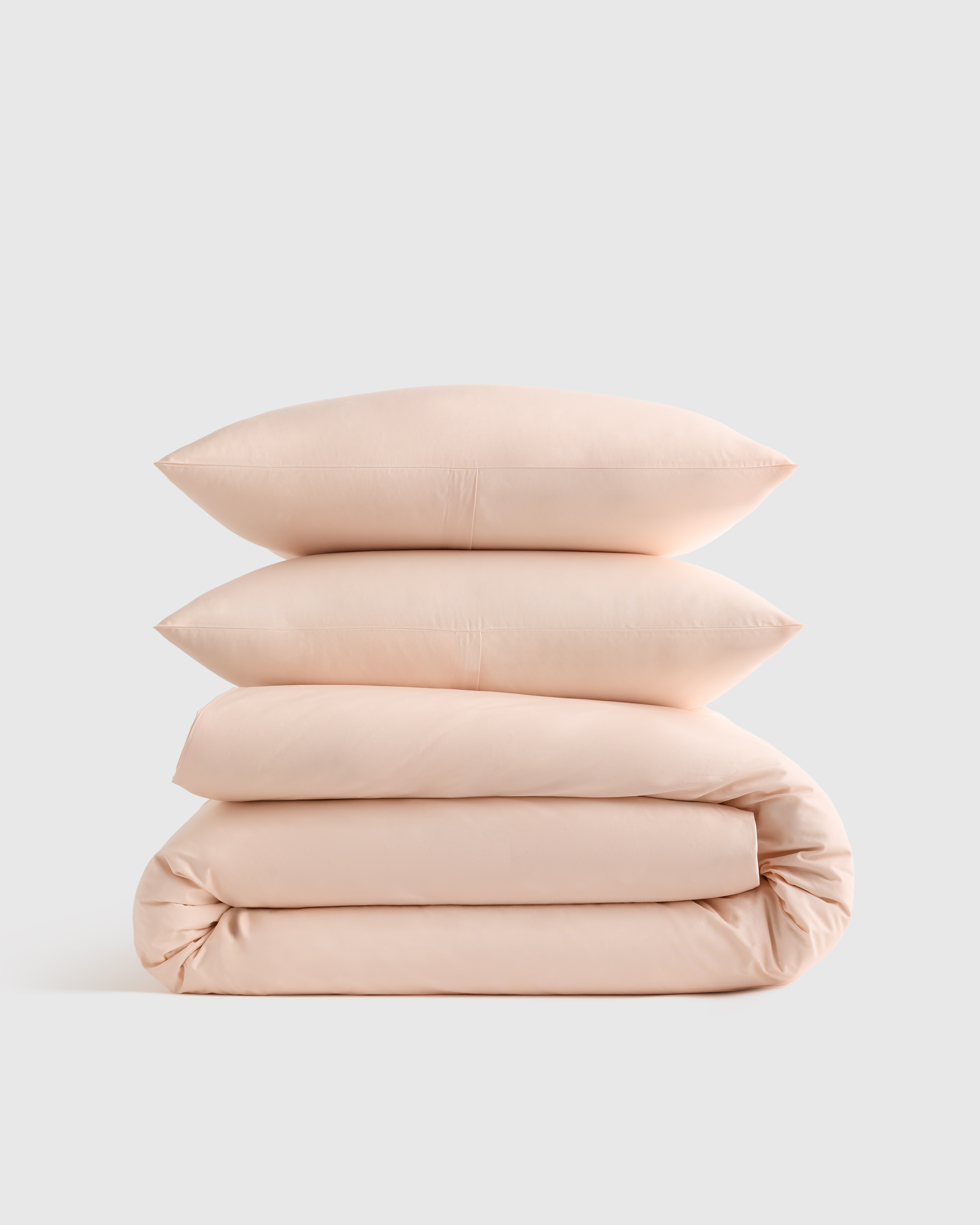 Soft Pink Organic Crisp Percale Duvet Cover Set