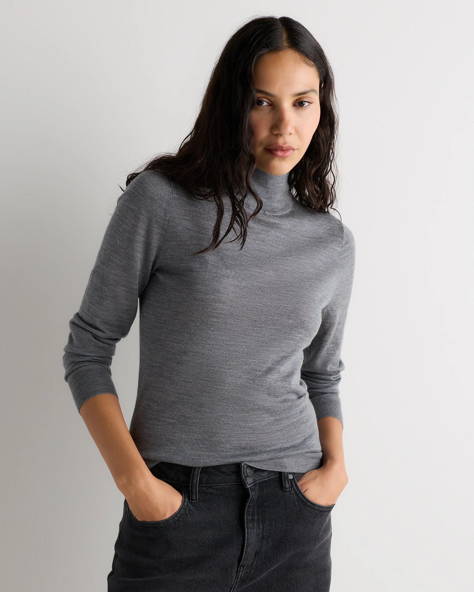 Merino Wool Fine Gauge Turtleneck Sweater