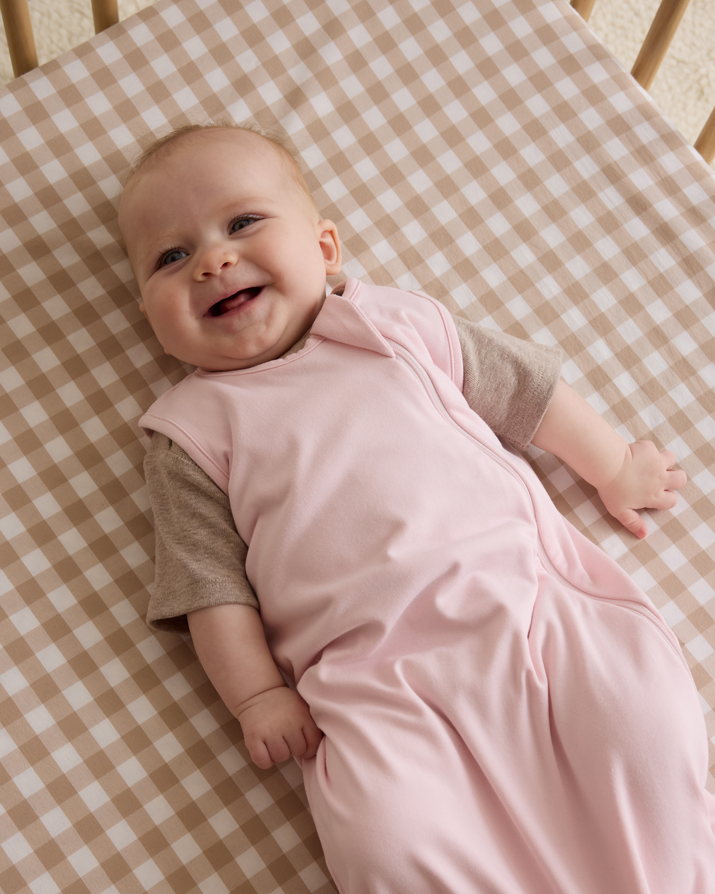 Organic Percale Gingham Crib Sheet 2-Pack - thumbnail 5