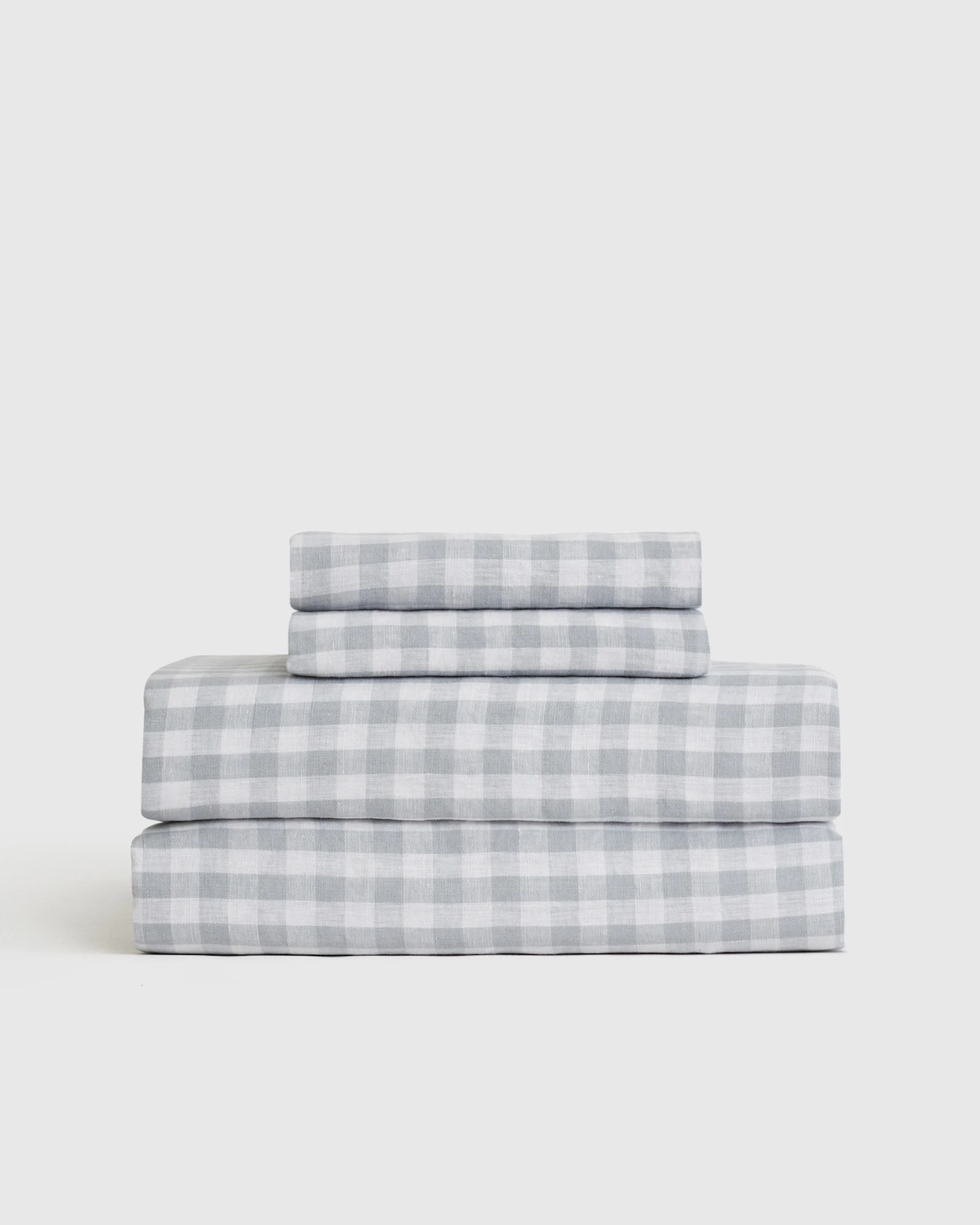 100% European Linen Gingham Sheet Set