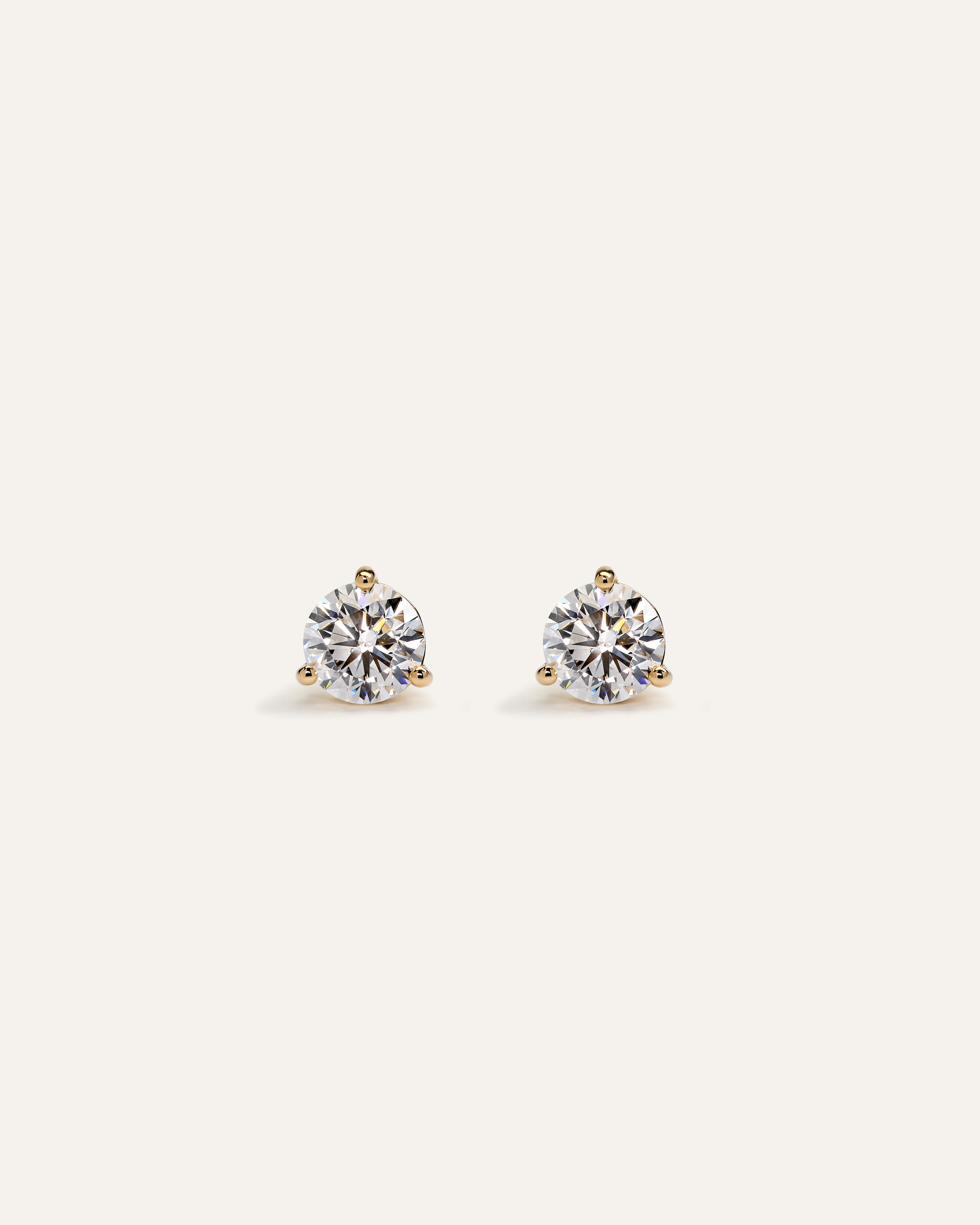 Yellow Gold 14K Gold Lab Grown Diamond Martini Studs - 1ctw