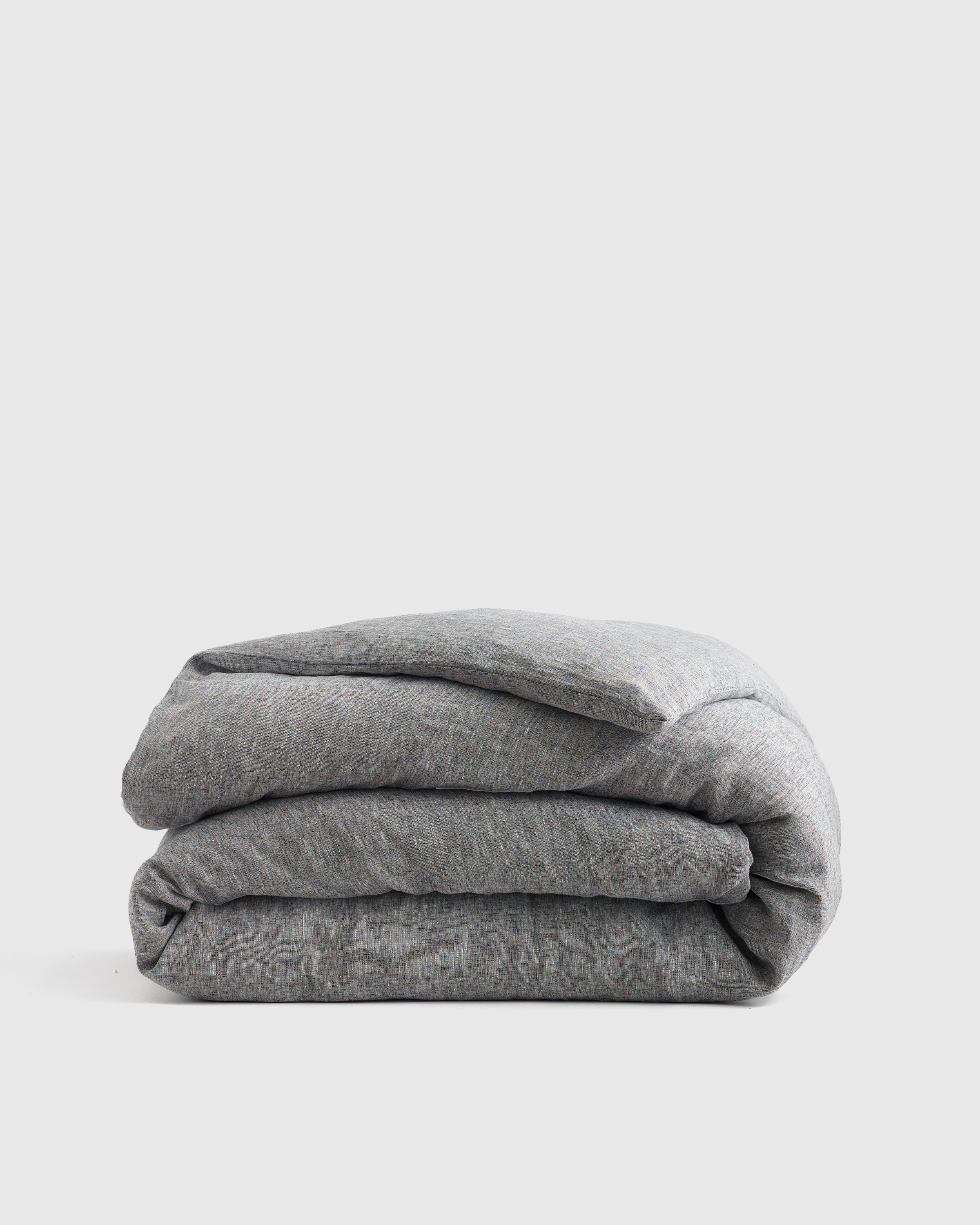 Charcoal European Linen Chambray Duvet Cover