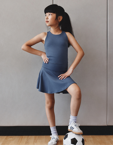 Storm Blue Girls Ultra-Form Fitted Tank