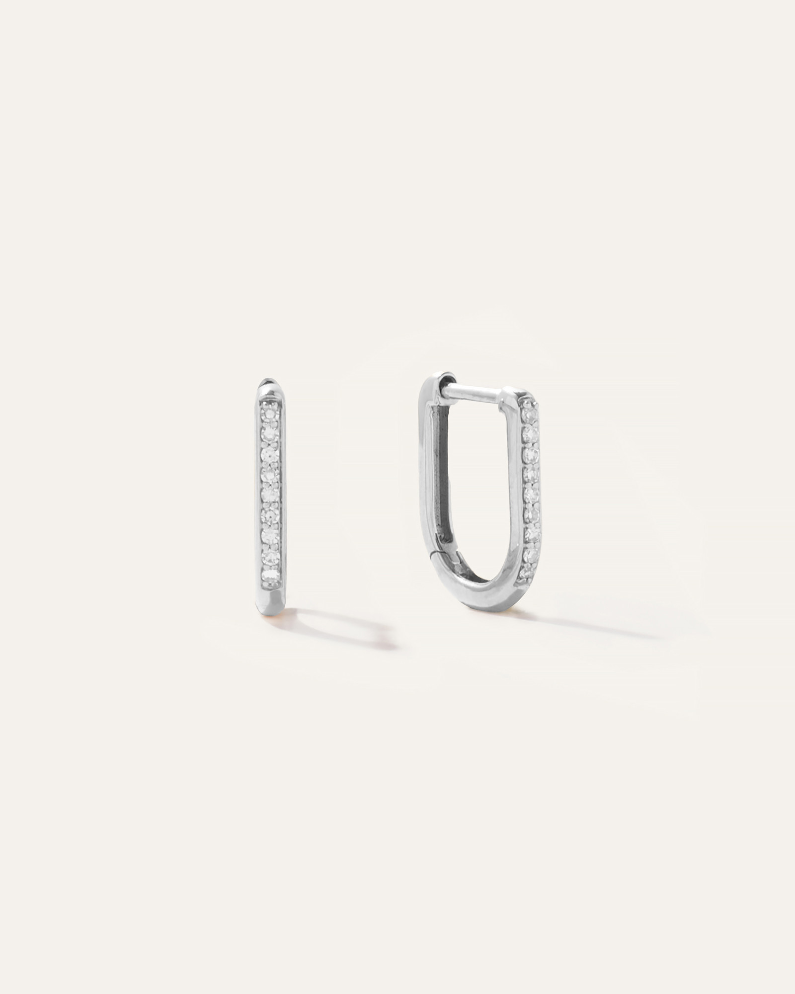 14K WGold Pave Diamond U Hoops1