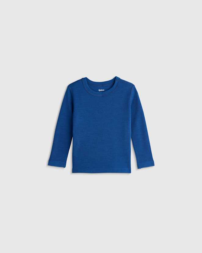 U--1134 BABY 100 Merino Wool All-Season Base Layer Long Sleeve and Legging Set Navy 16128 CROPPED