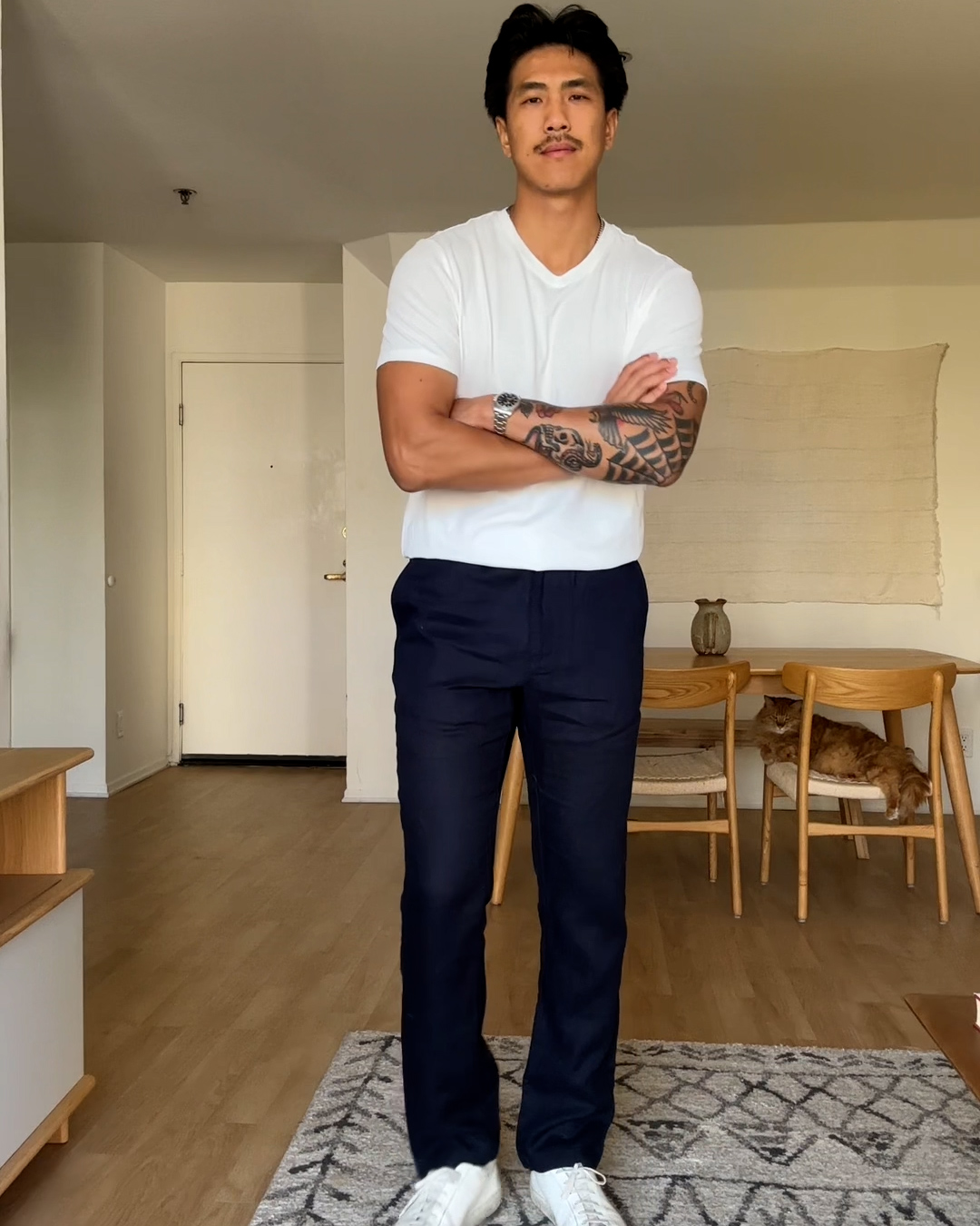 13 ZECHARIAH LEE 100- European Linen Pants in Deep Navy 4x5 THUMBNAIL