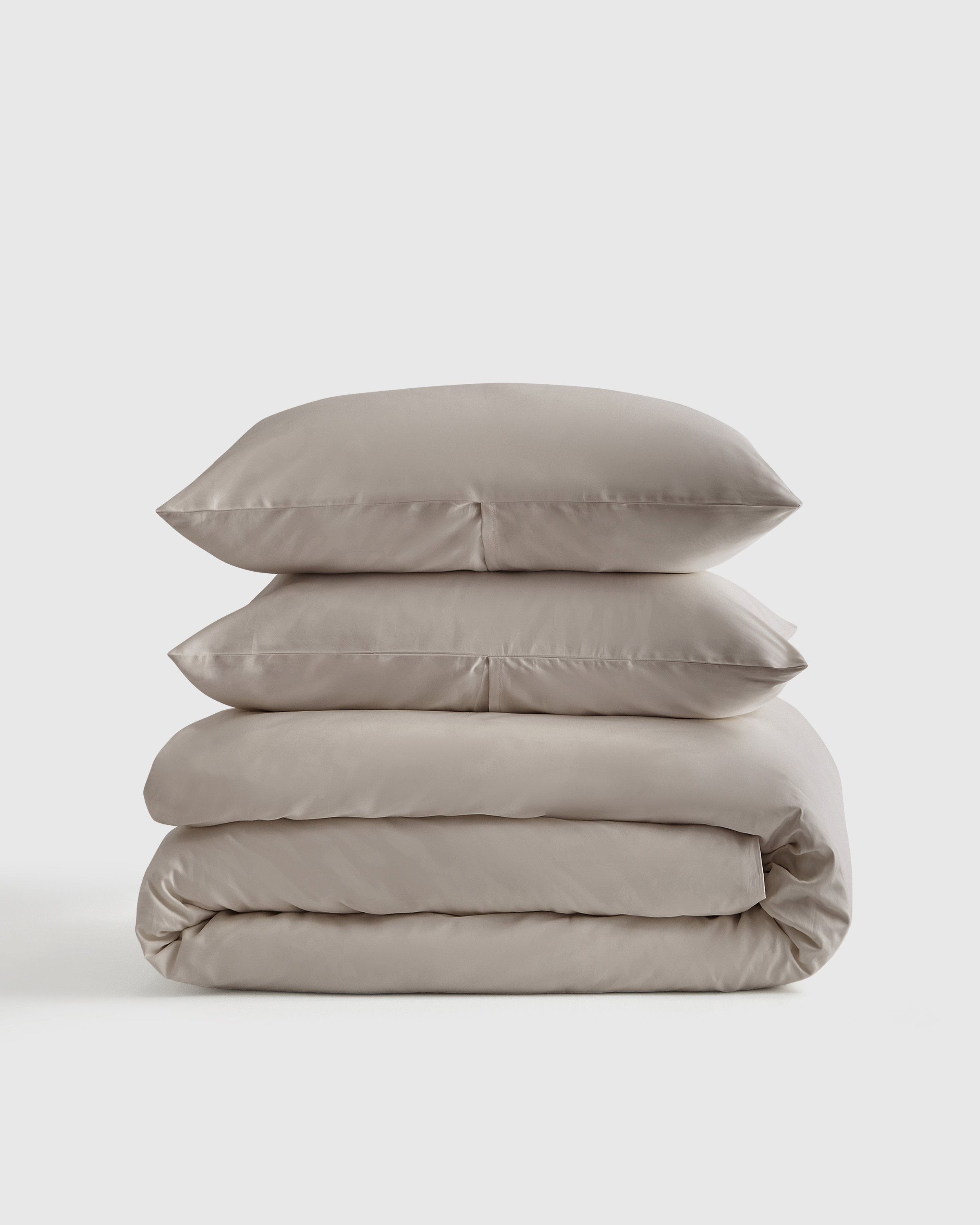 Light Grey Luxury Organic Sateen Duvet Cover Set