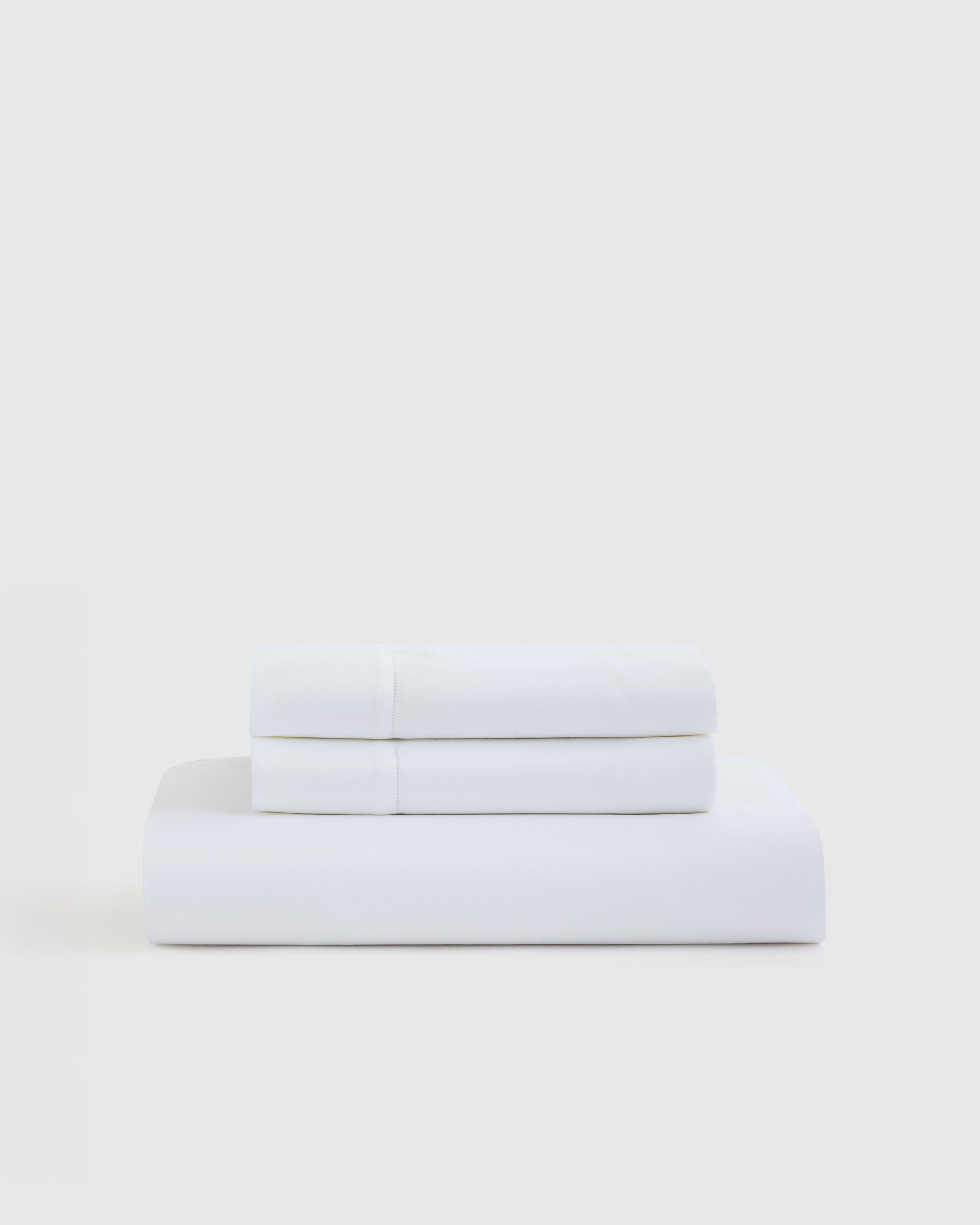 White Giza Egyptian Cotton Sateen Fitted Sheet Set