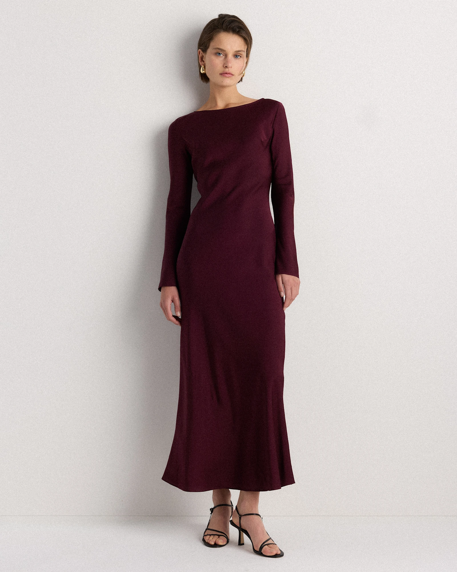 short long sleeve formal dresses Black Square Neck A-line Long Prom Dress Formal Dress with Short Sleeves