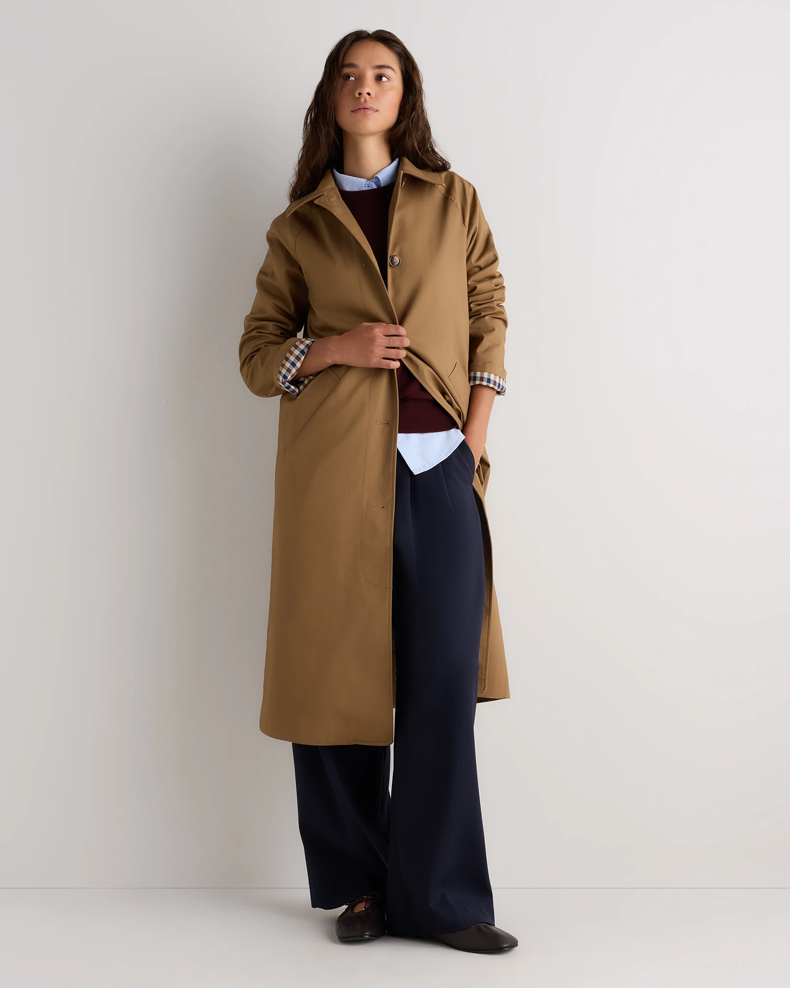 Comfort Stretch Mac Coat in Dark Khaki