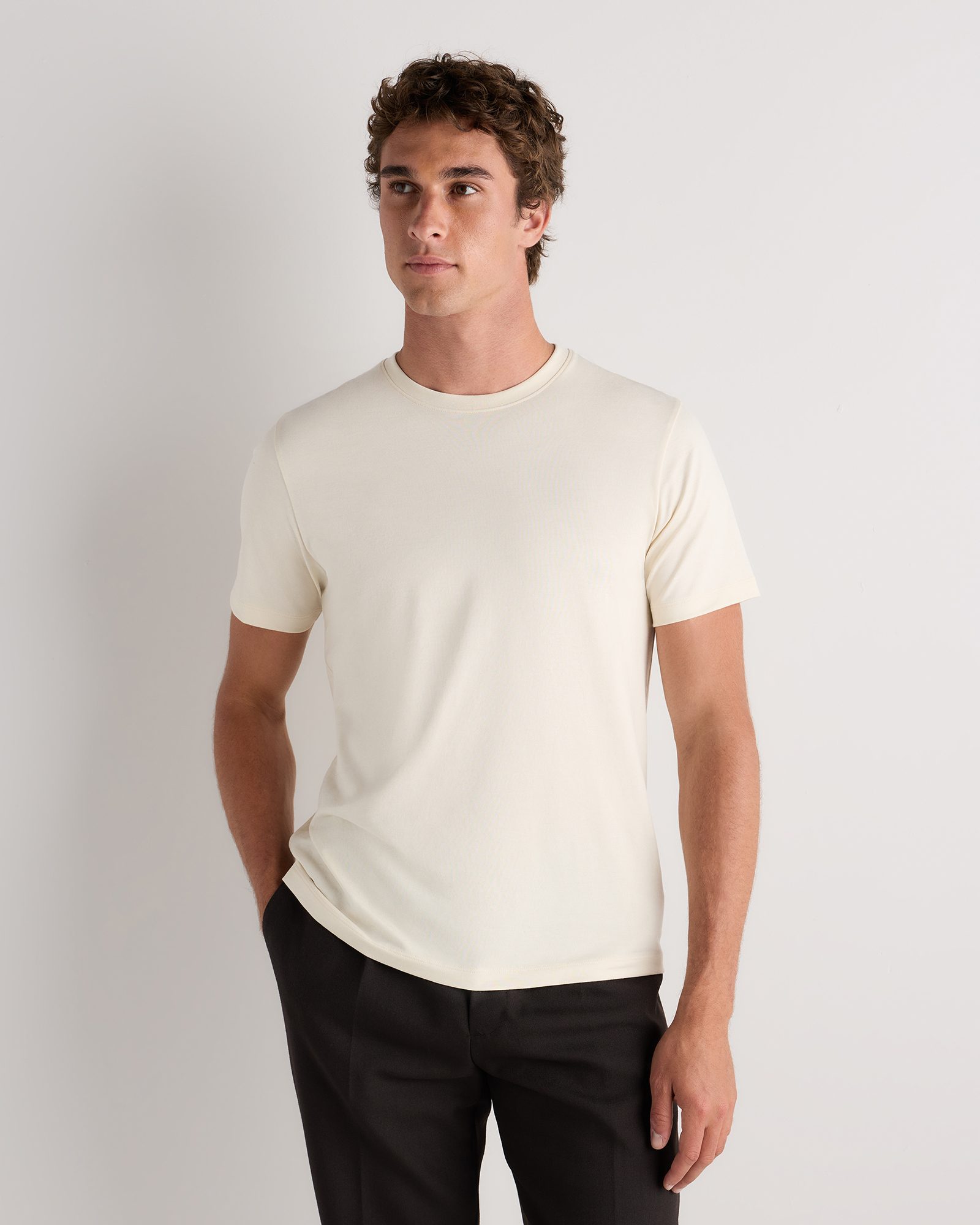 Porcelain 100% Pima Cotton Crewneck T-Shirt