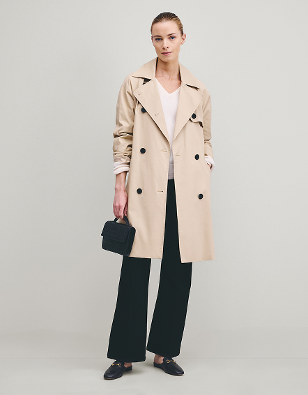 Light Khaki Comfort Stretch Trench Coat