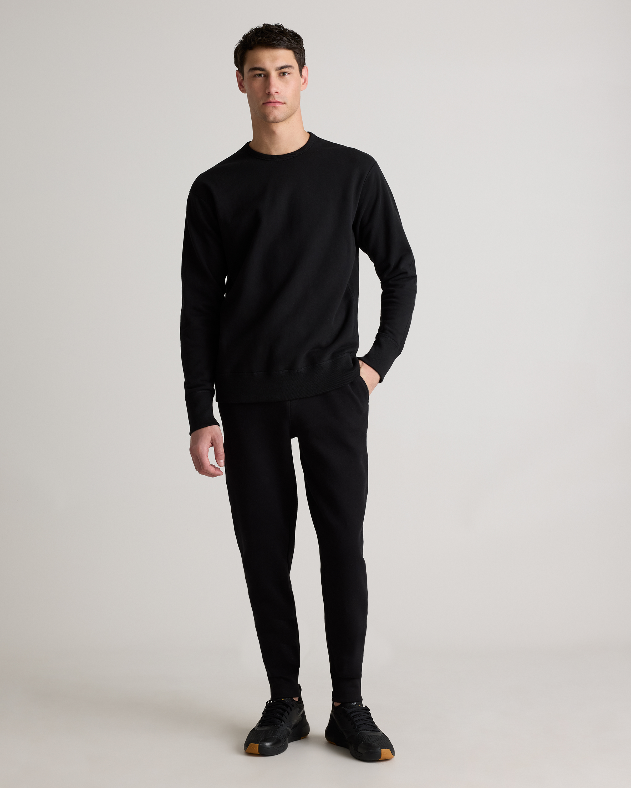 Organic Heavyweight Fleece Sweatpants in Black