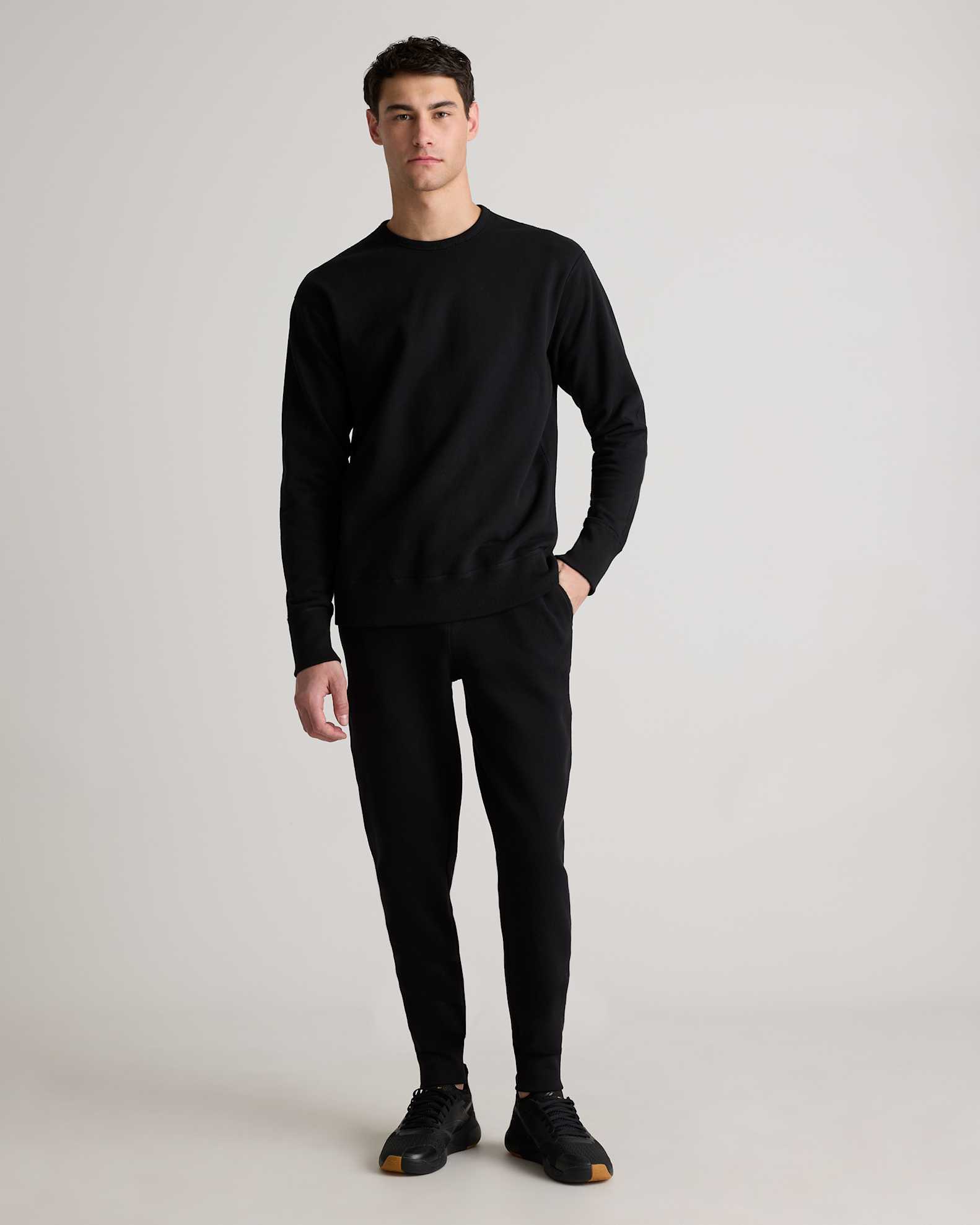 Organic Heavyweight Fleece Sweatpants in Black - Main Image