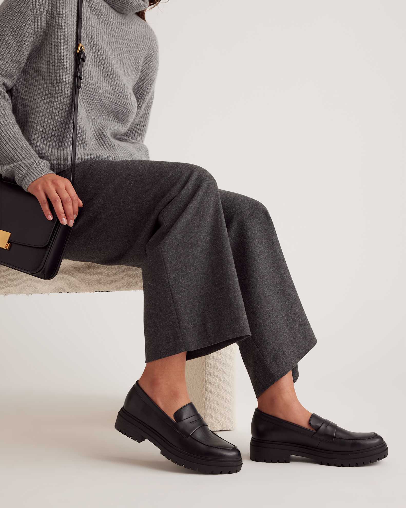 Italian Leather Lug Sole Loafer