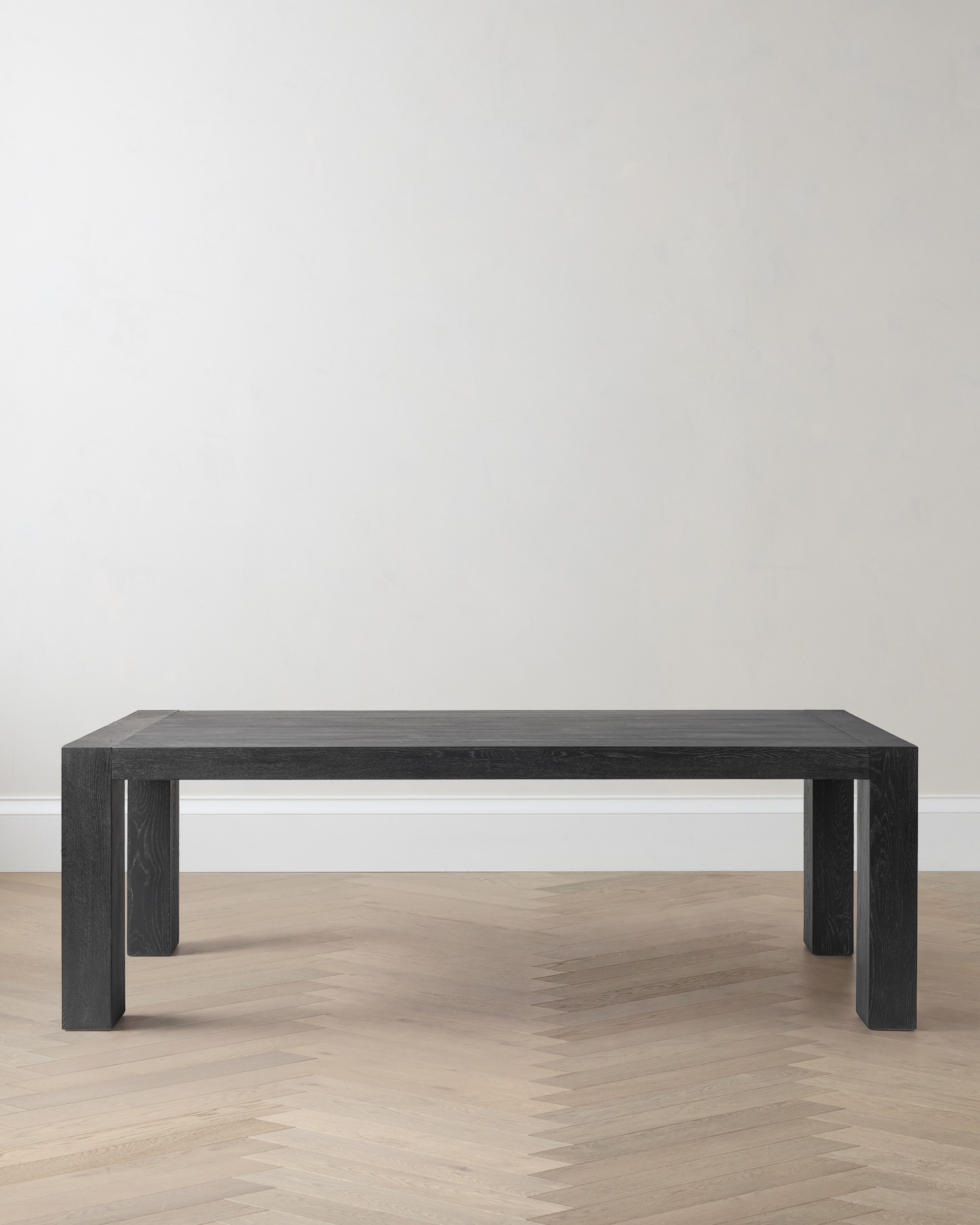 Black Reclaimed Oak Parsons Dining Table