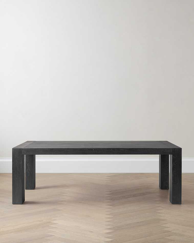 Black Reclaimed Oak Parsons Dining Table