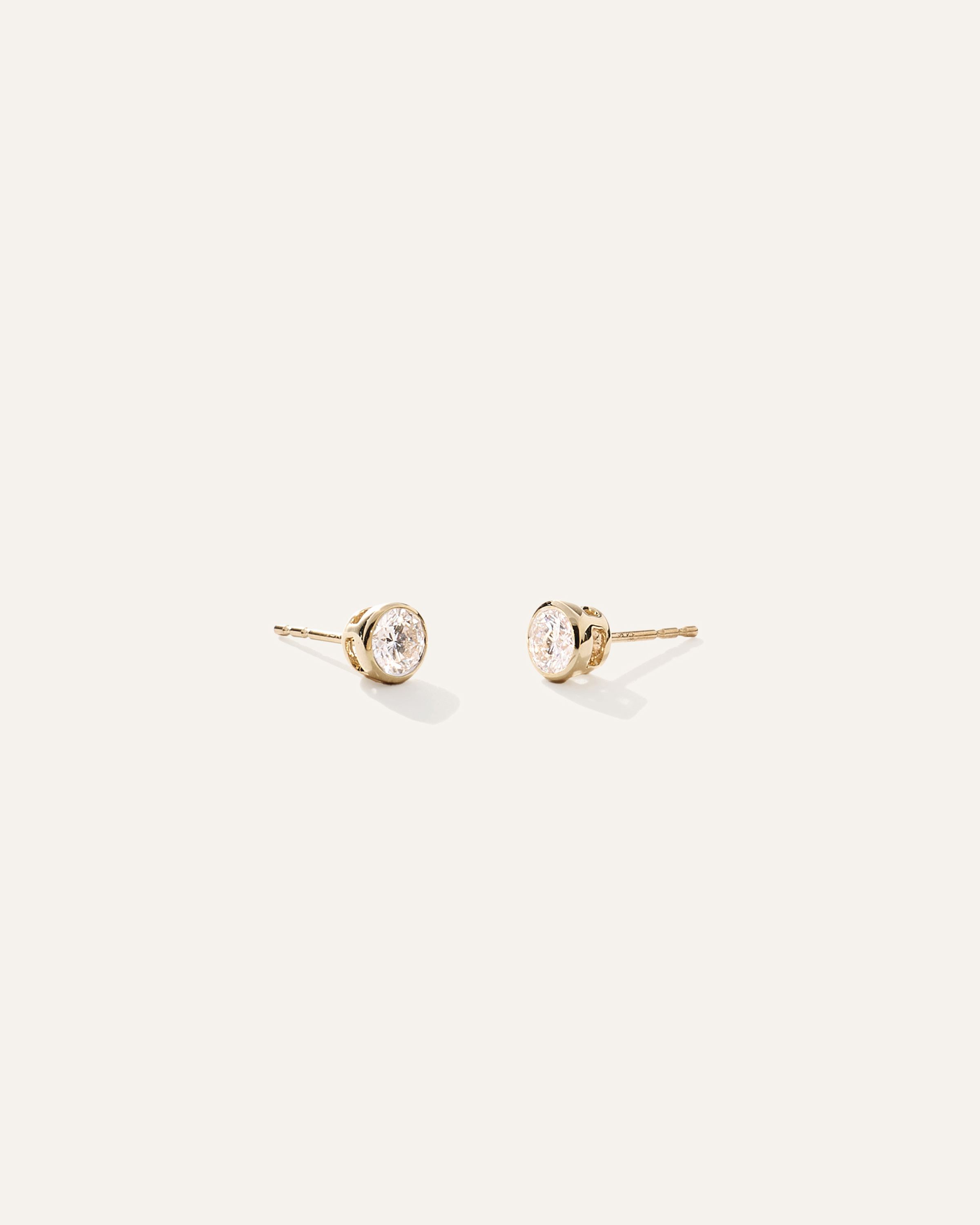 Yellow Gold 14K Gold Lab Grown Diamond Bezel Studs