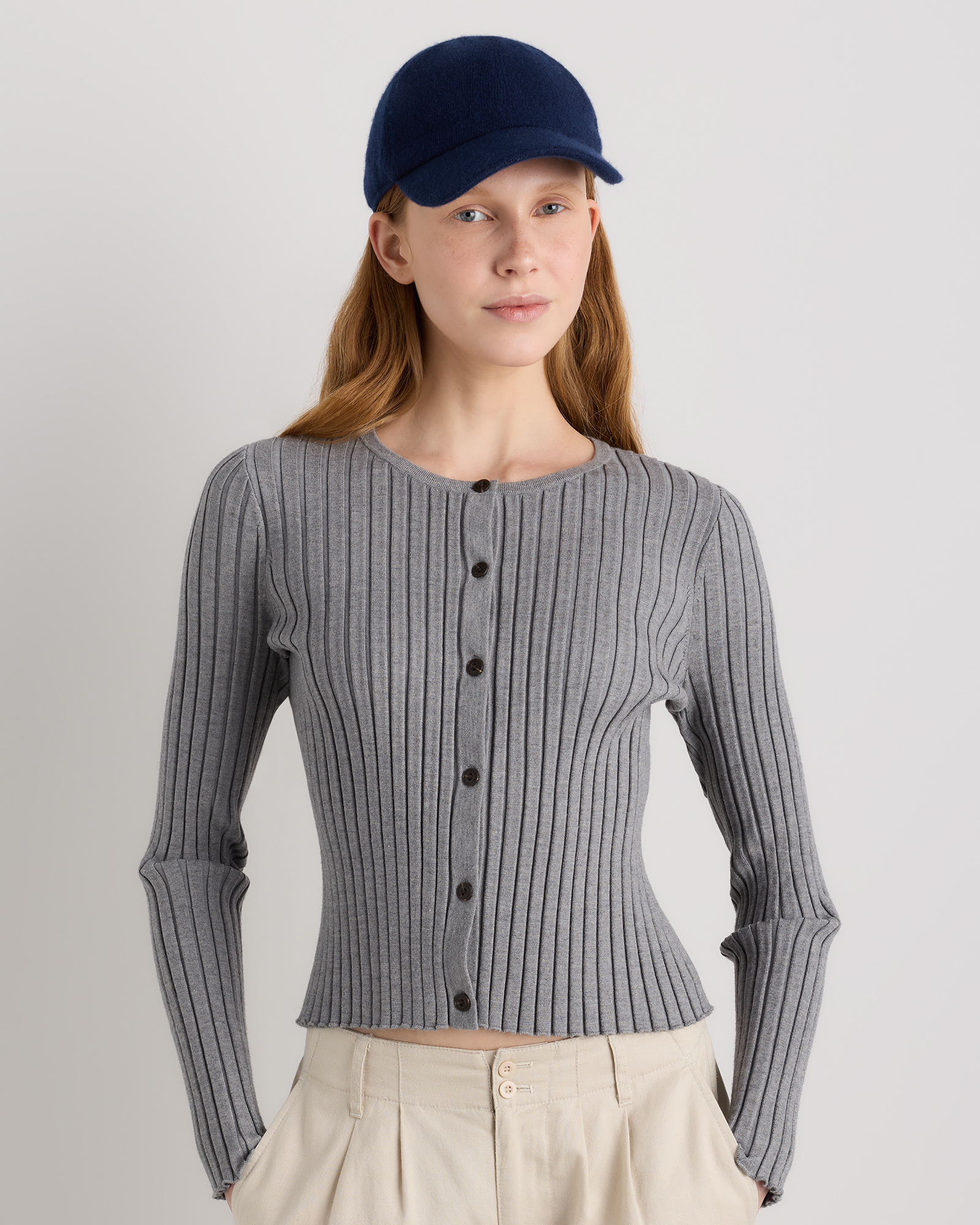 Logoless Cashmere Baseball Cap in True Navy | Quince Canada