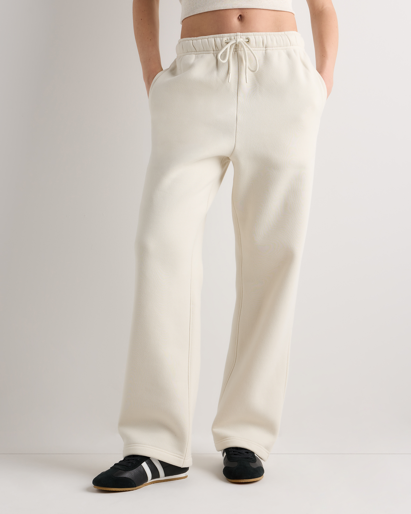 Linen White Everyday Fleece Straight Leg Sweatpants