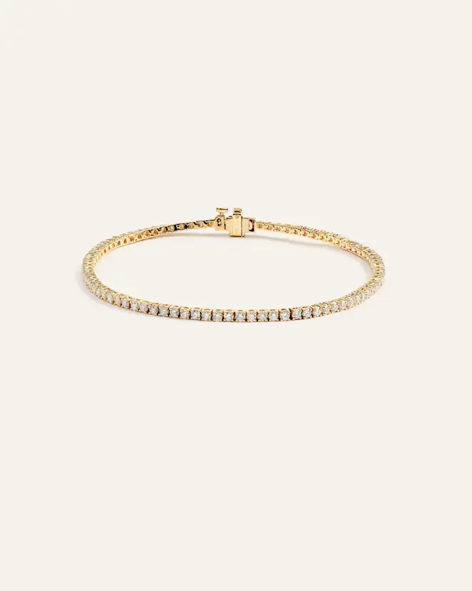 Yellow Gold 14K Gold Lab Grown Diamond Tennis Bracelet - 2ctw