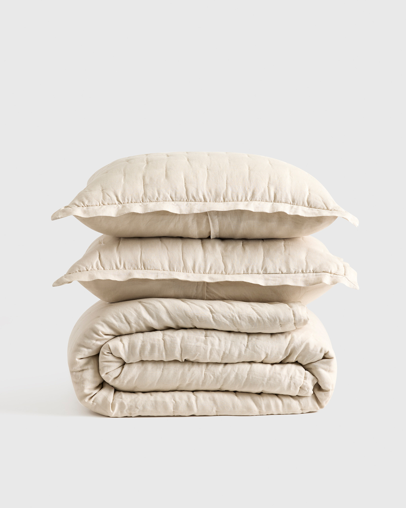 EuropeanLinenDreamQuiltSet Sand 650