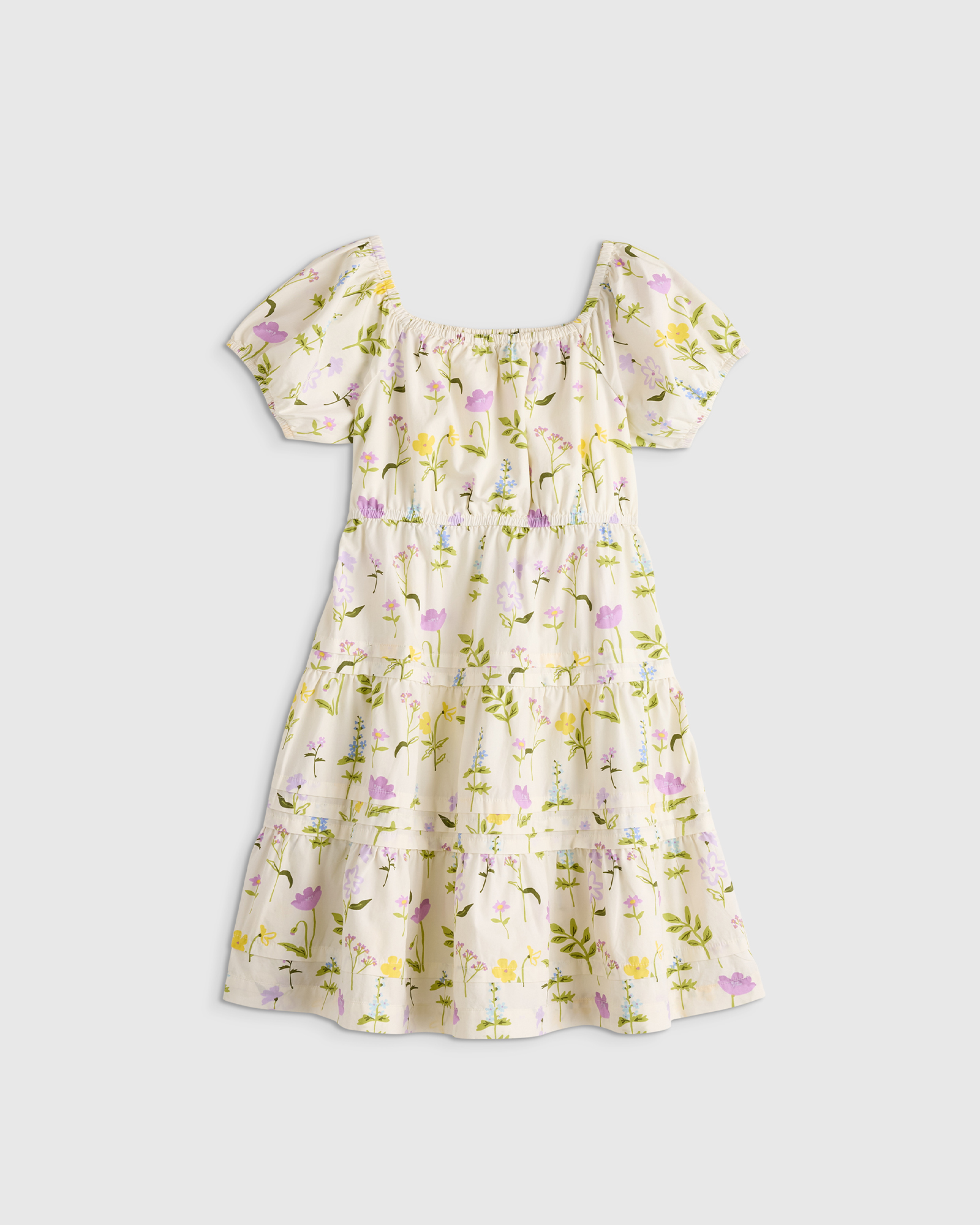 Wildflower Botanical 100% Organic Cotton Poplin Tiered Dress