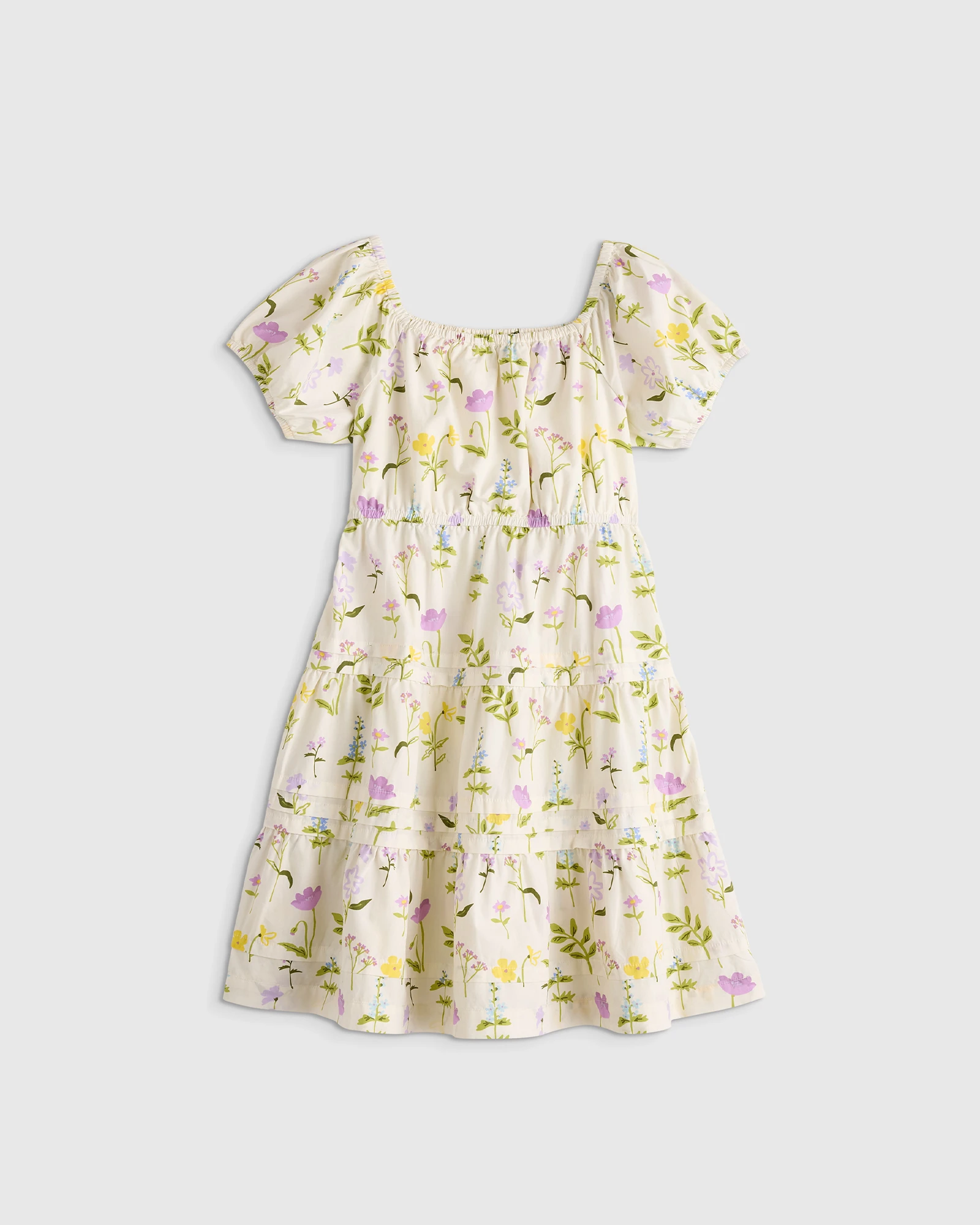 strapless open back dress Scottie Tiered Ruffle Dress, Pink Floral L / Pink Floral main image 1