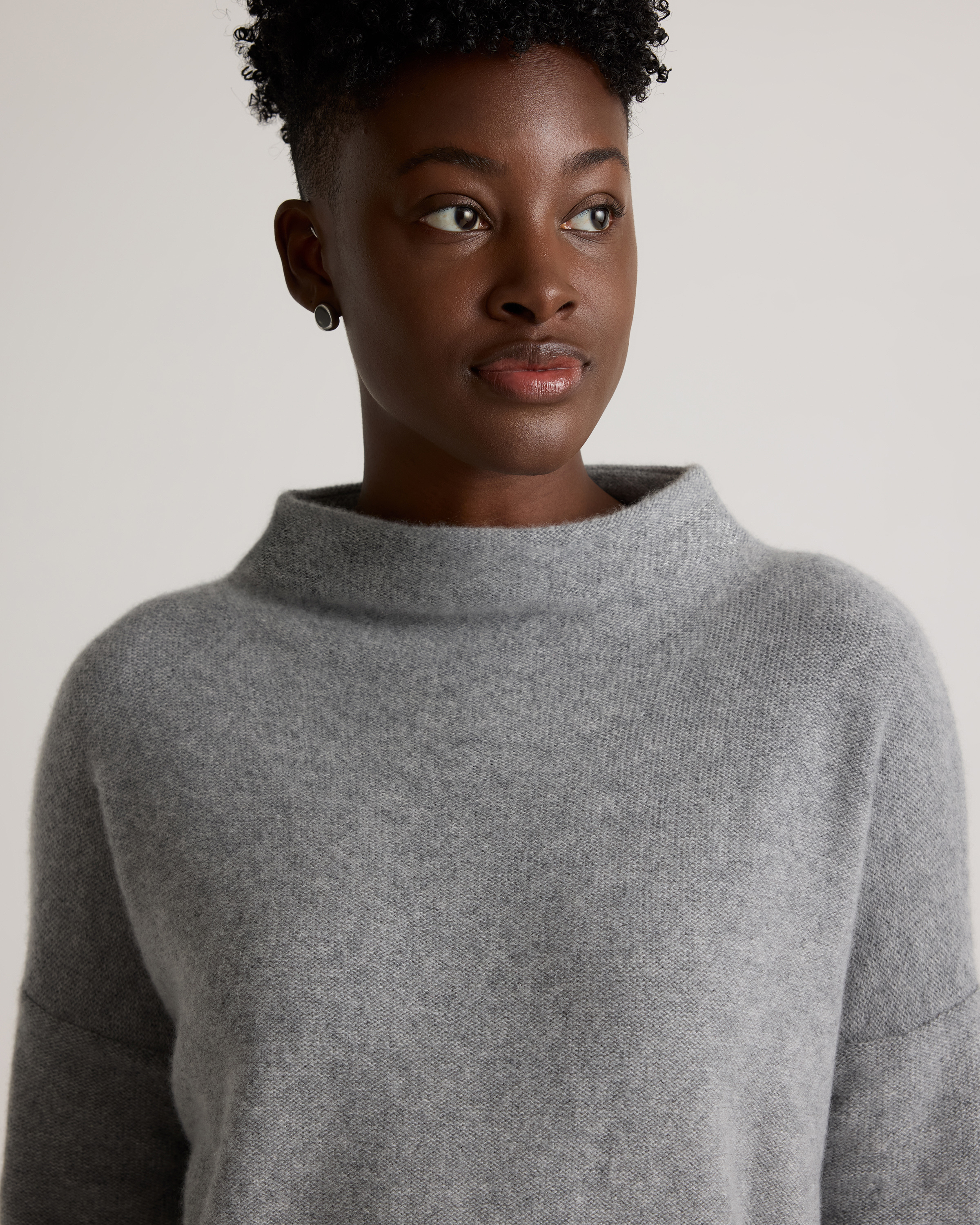 Mongolian Cashmere Funnel Neck Sweater