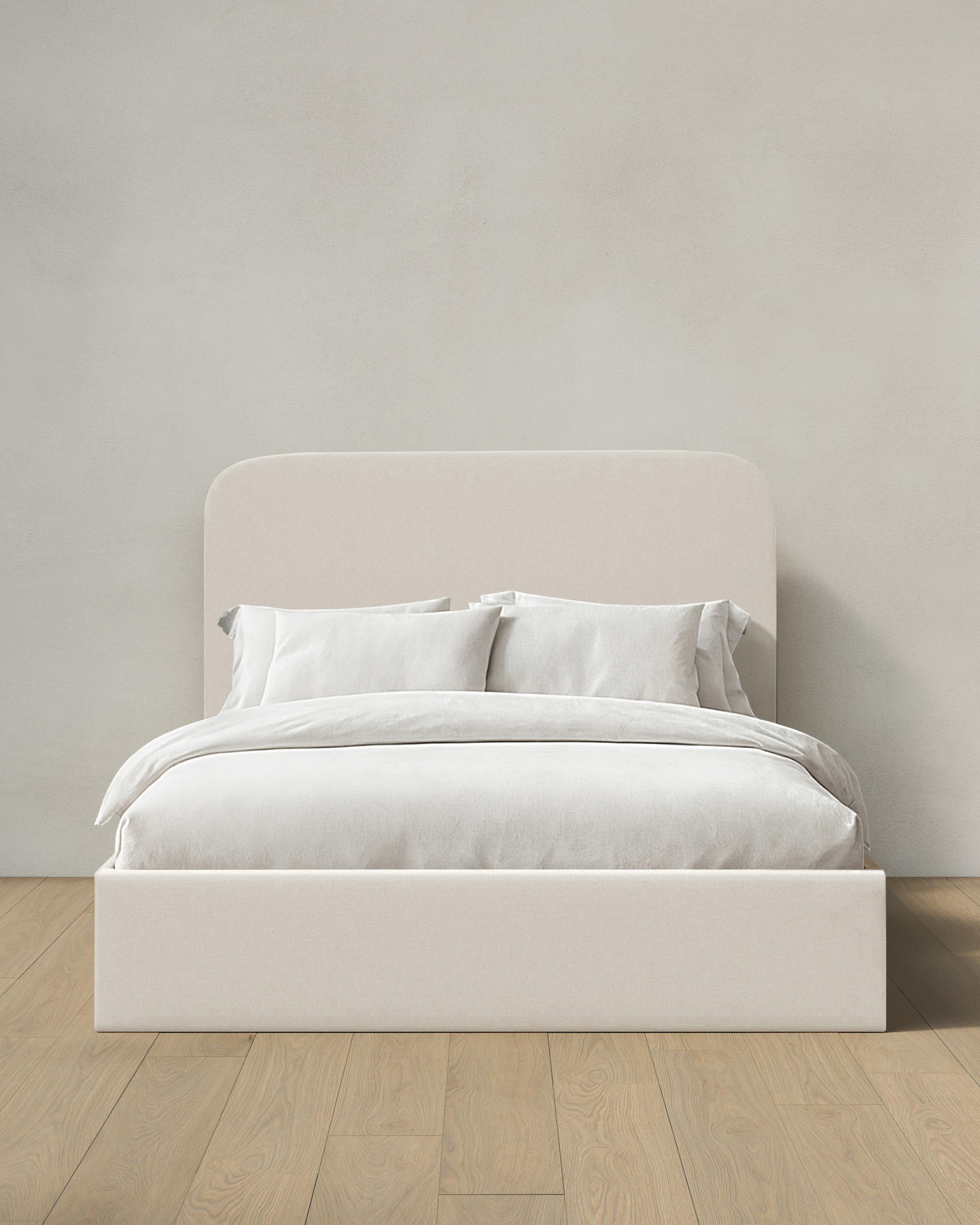 Ivory Curved Bed in Performance Linen
