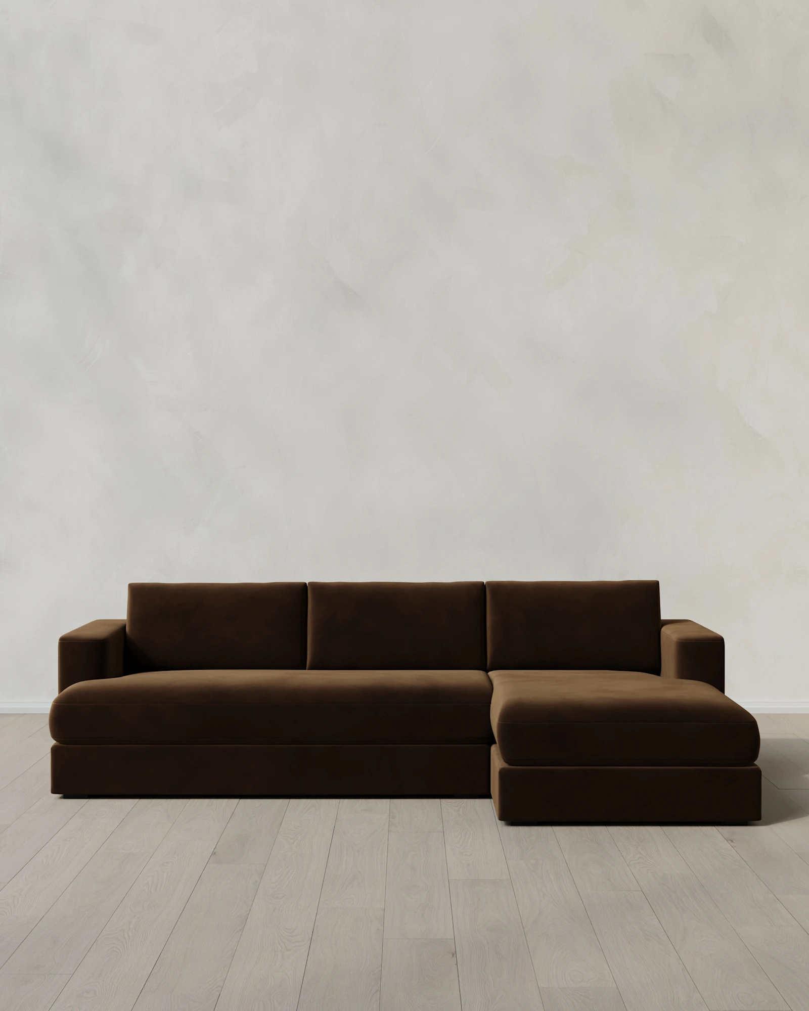 Sierra Performance Velvet Taper Arm Chaise Sectional
