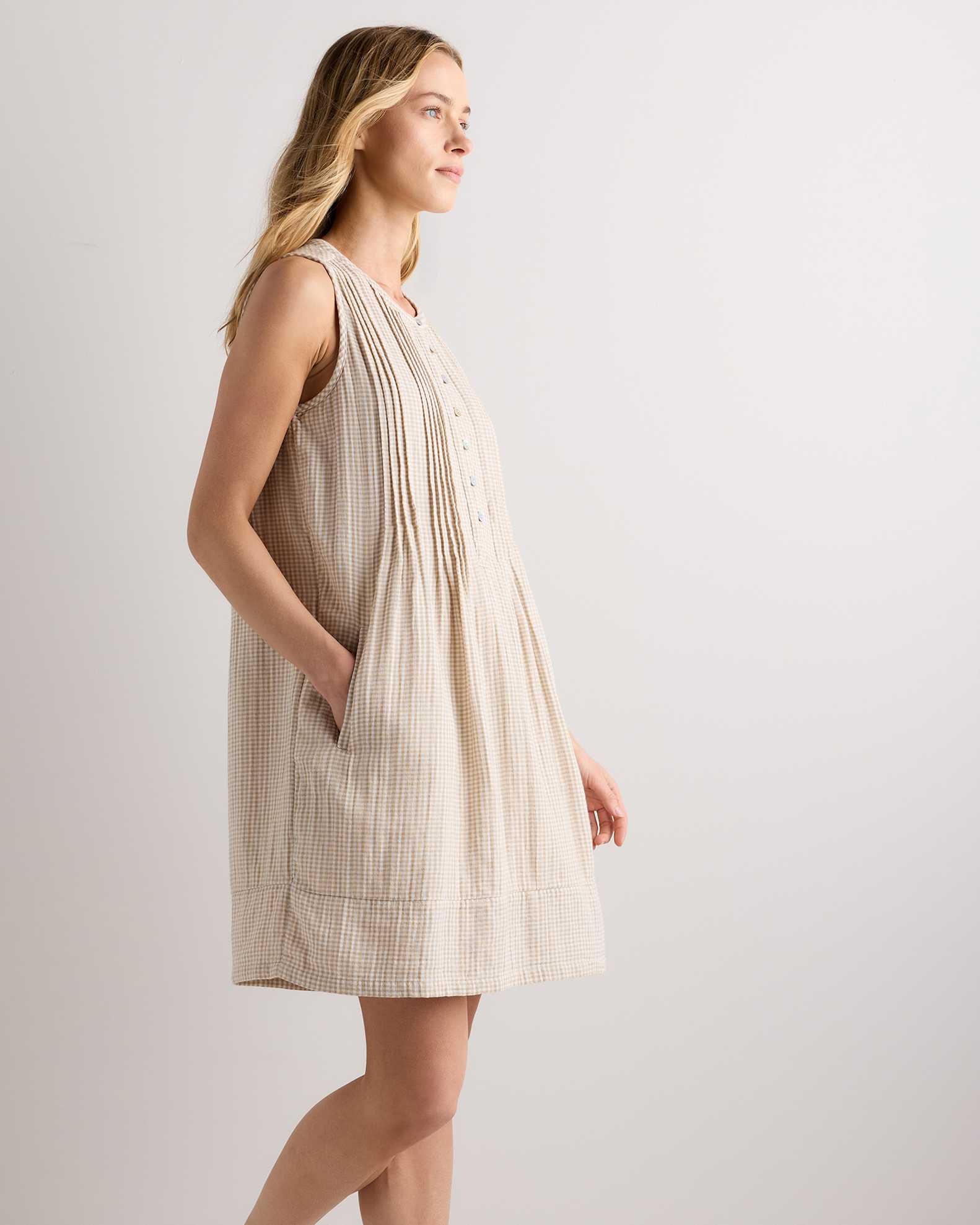 100% Organic Cotton Gauze Sleeveless Swing Dress 100% Organic Cotton Gauze Sleeveless Swing Dress