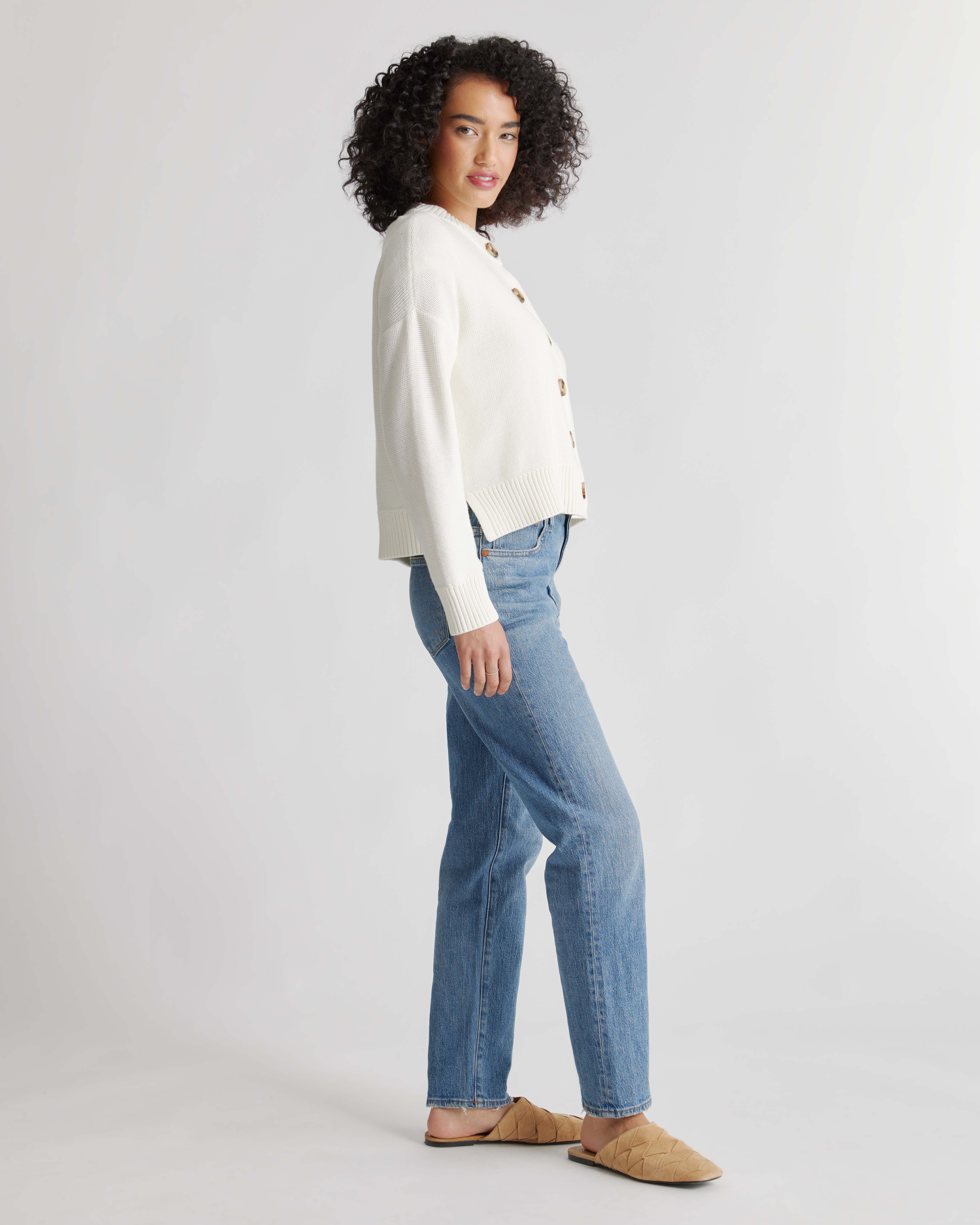 100% Organic Cotton Cropped Cardigan
