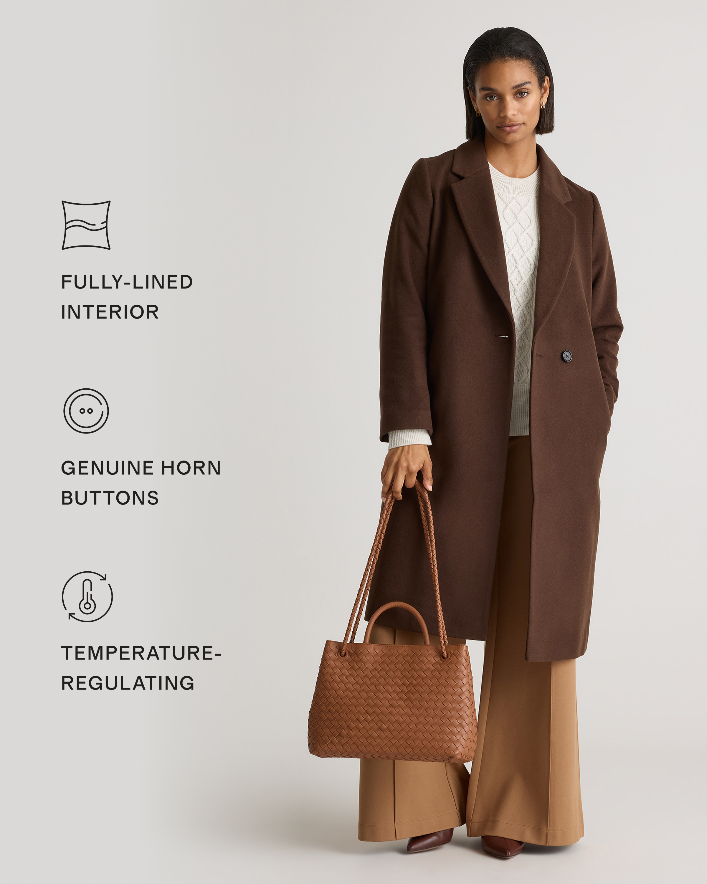 ◎ cream chocolate bar wool knit coat Buy Reiss Chocolate Lucia Petite Wool-Blend Double-Breasted