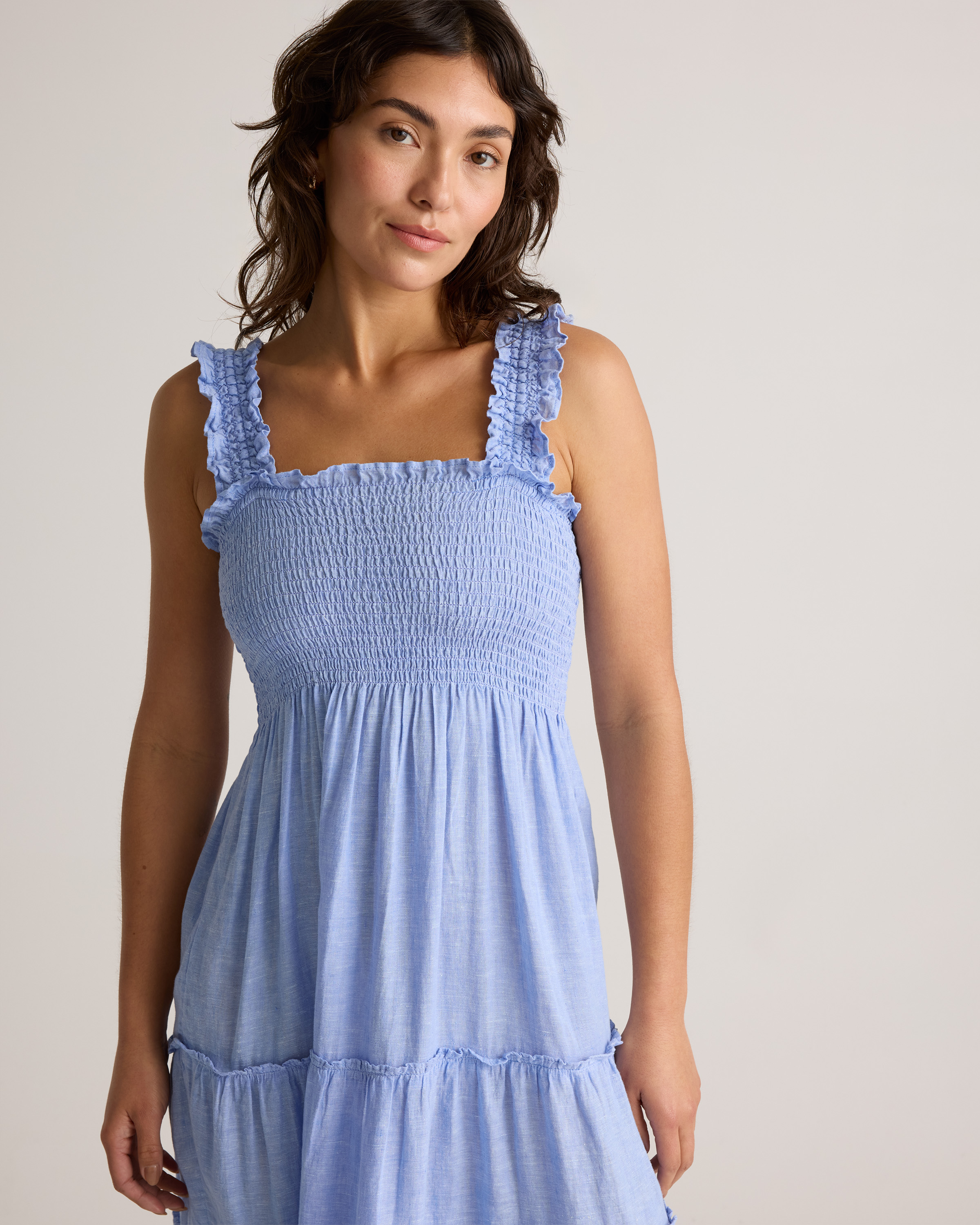 knee length dresses for ladies Oakley Keyhole Satin Midi Dress • Shop American Threads Boutique Blue / M main image 0