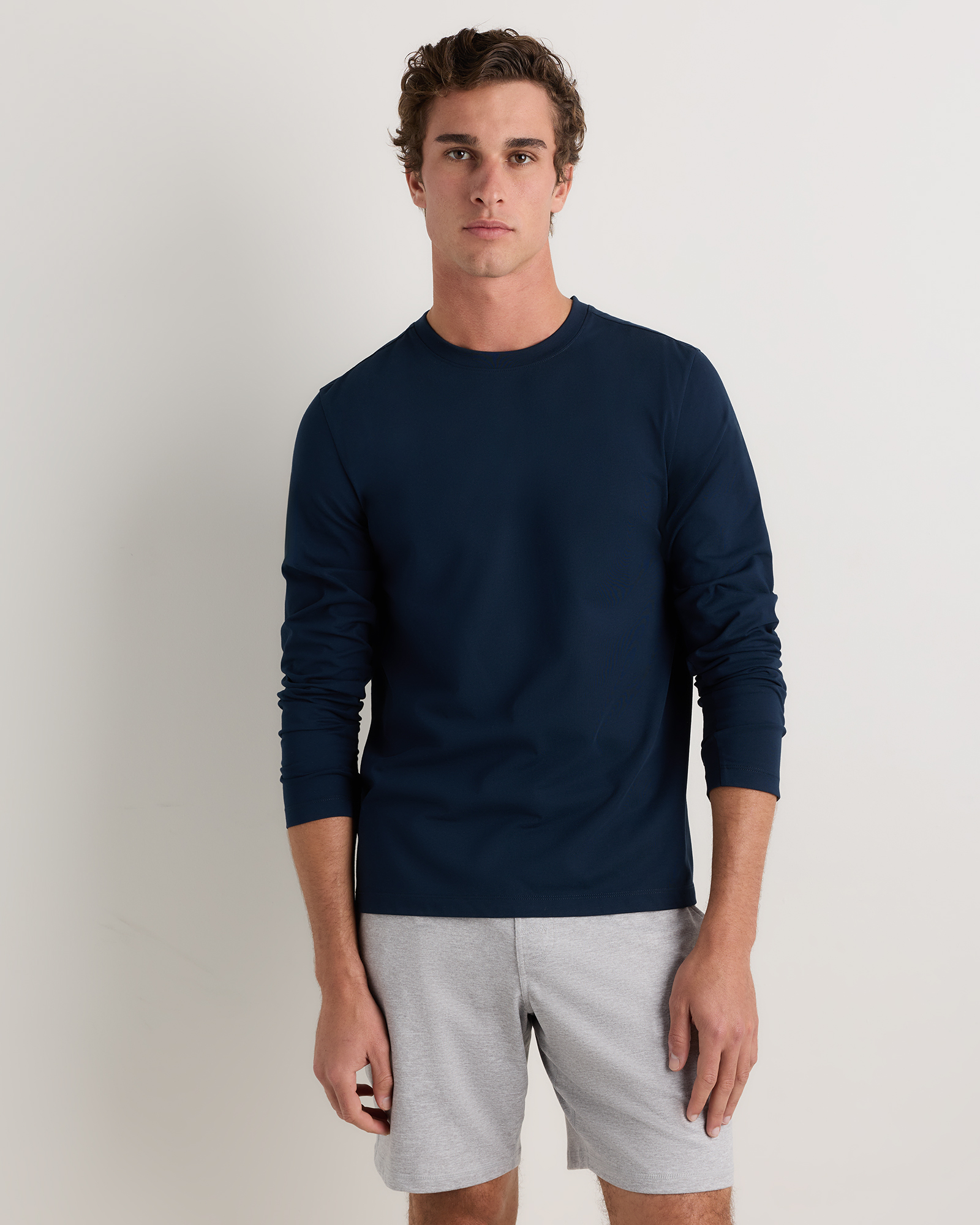 Navy Studio Performance Long Sleeve Tee
