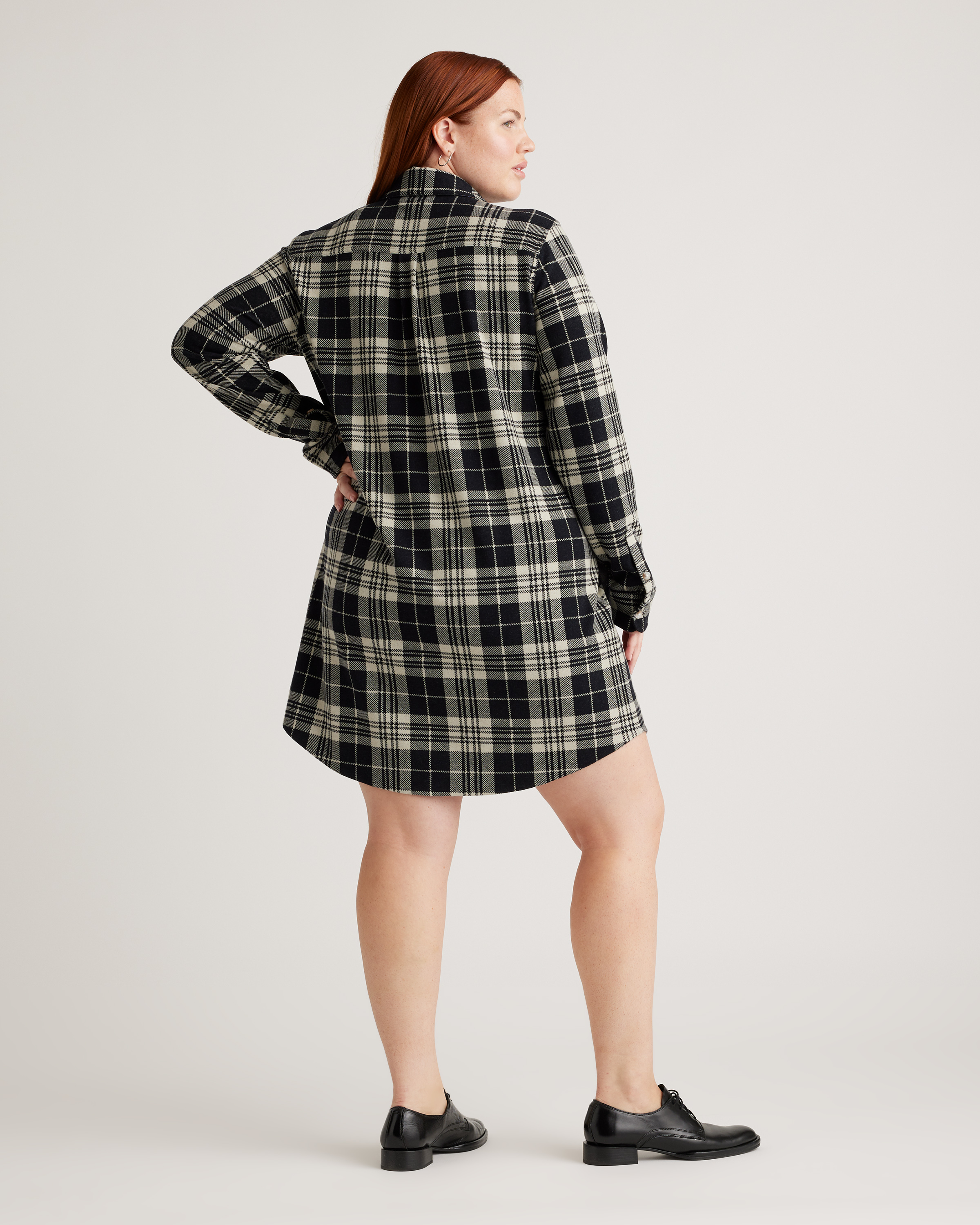black check shirt dress Burberry Tatiana Ribbed Mini Dress
