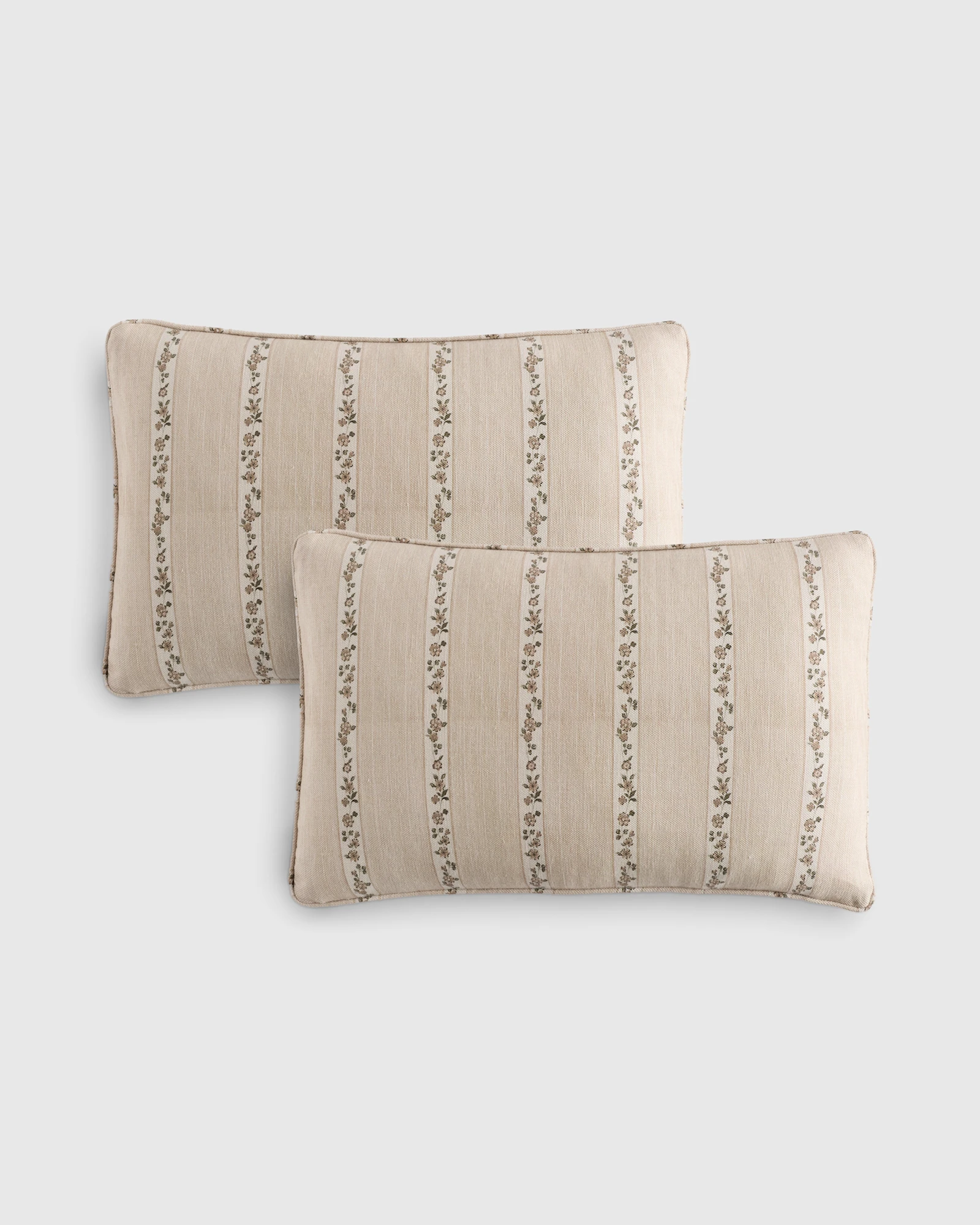 Vintage Inspired Cotton Linen Pillow Cover (Set of 2)