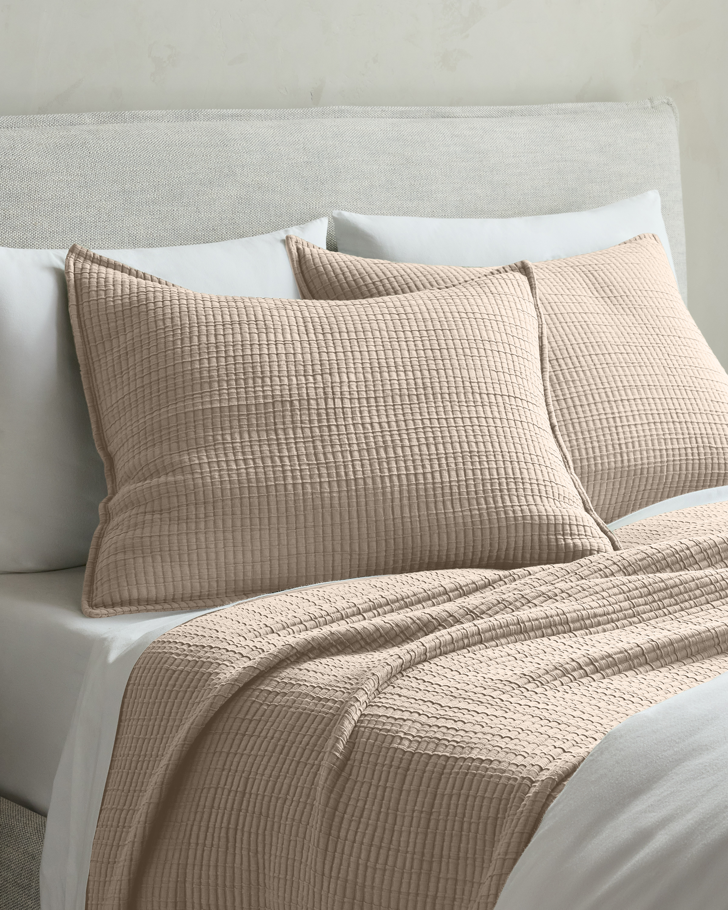Toffee Organic Ribbed Cotton Shams
