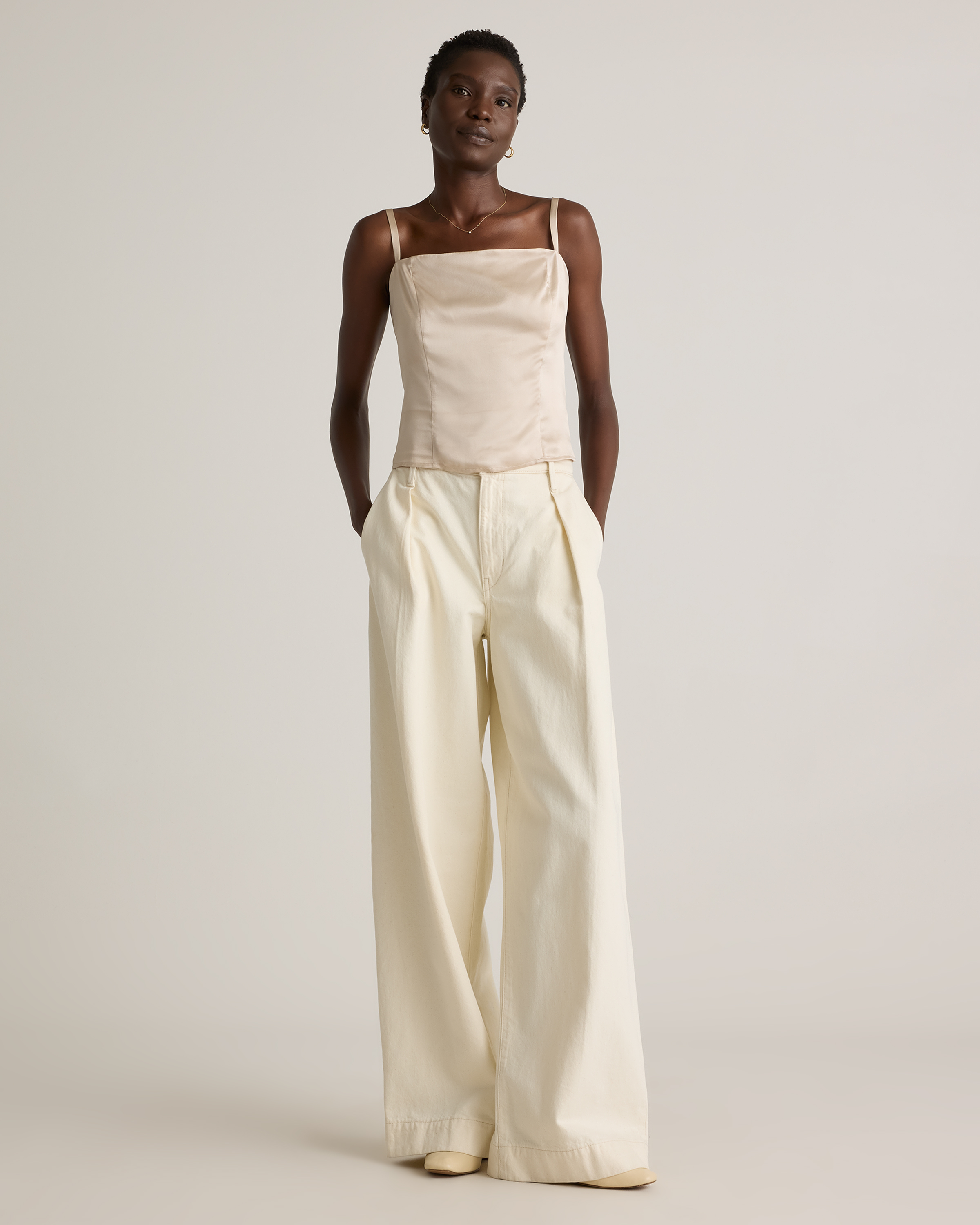 square neck satin top