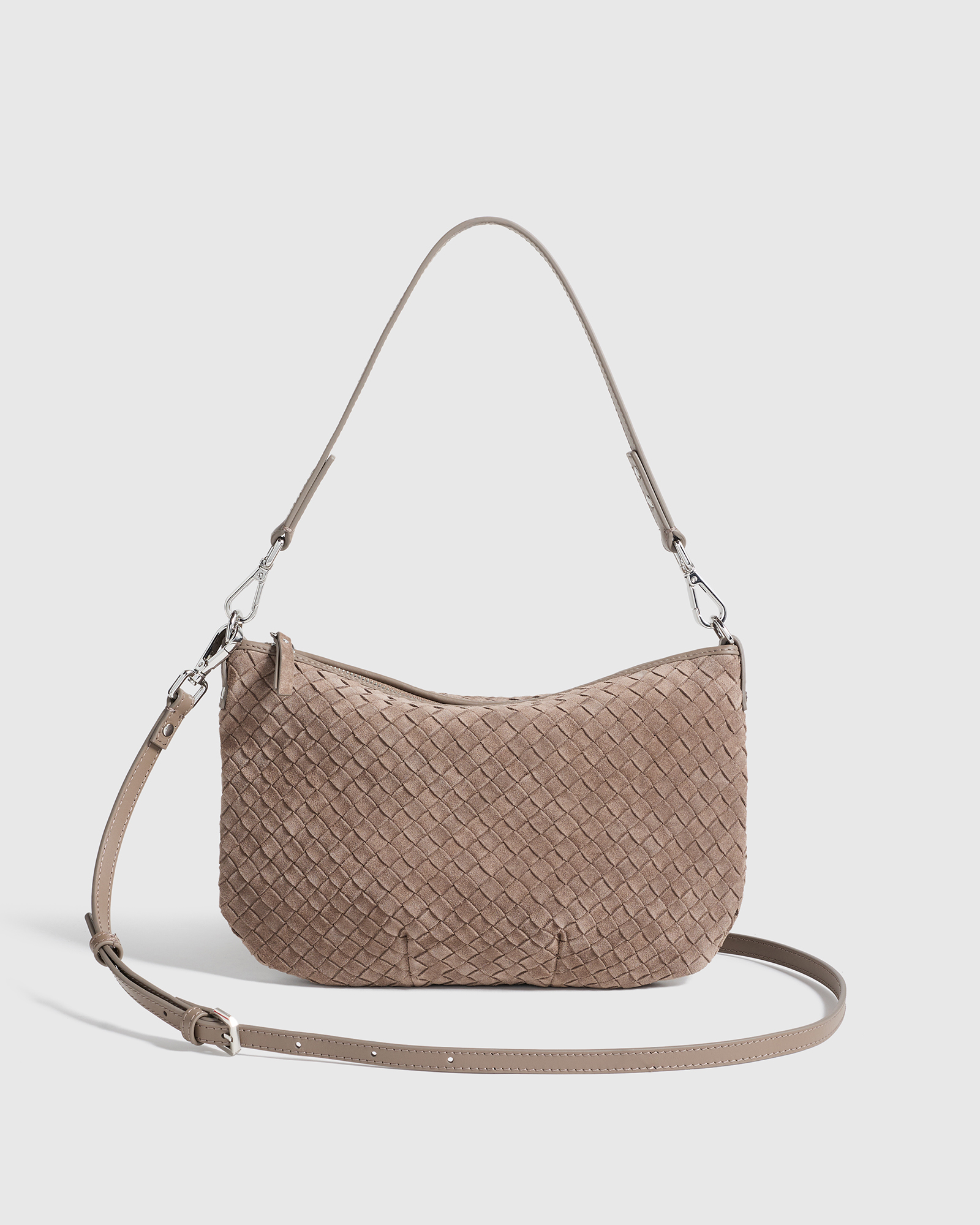 Pebble Suede Handwoven Mini Shoulder Bag