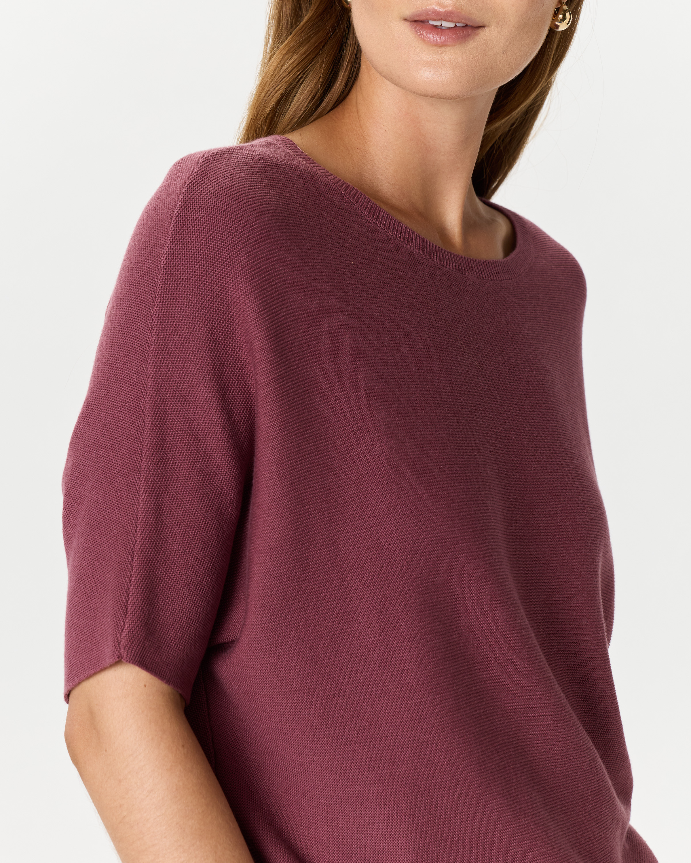 Lightweight Cotton Cashmere Link-Stitch Dolman Sweater Lightweight Cotton Cashmere Link-Stitch Dolman Sweater