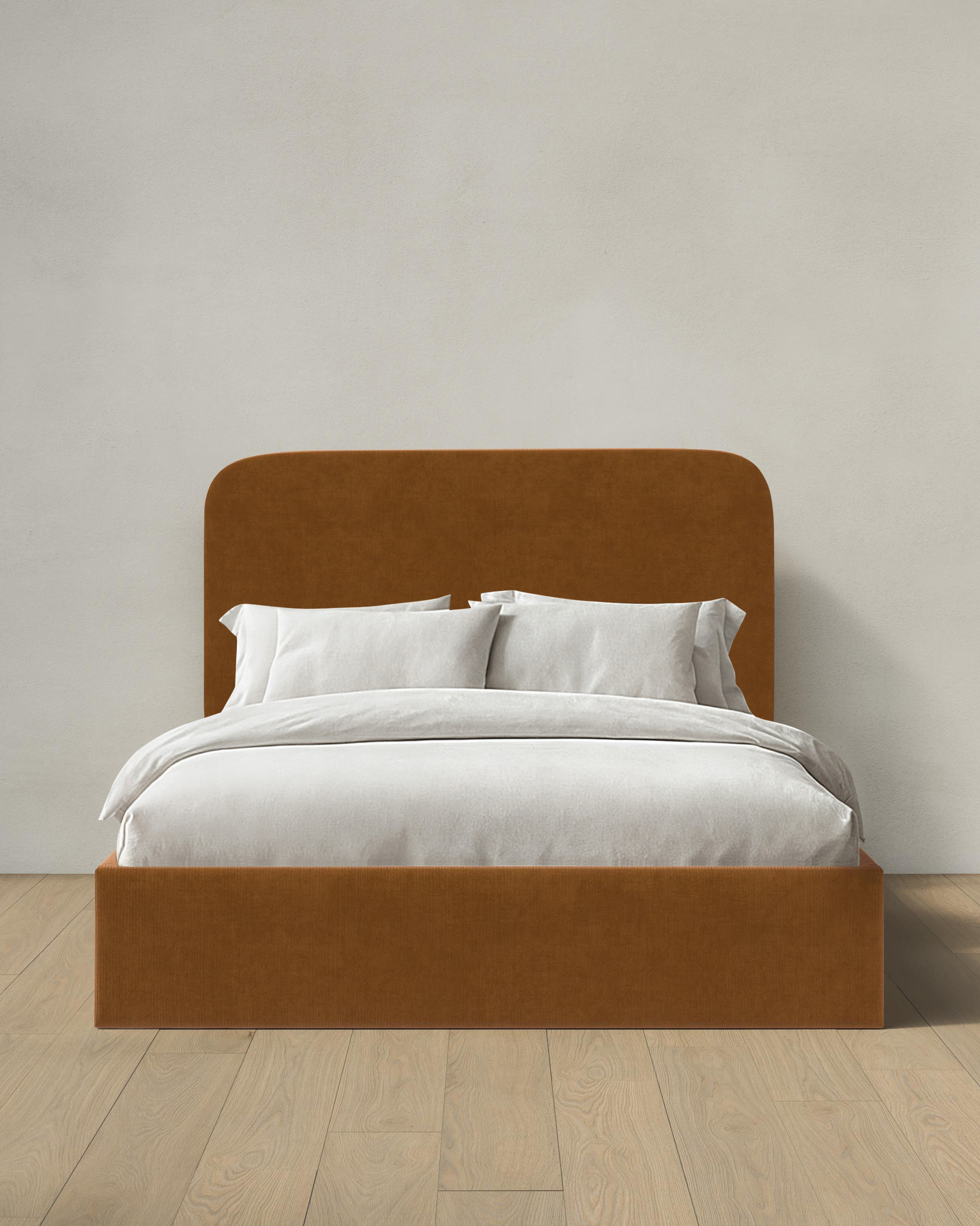 Copper Curved Bed in Performance Velvet