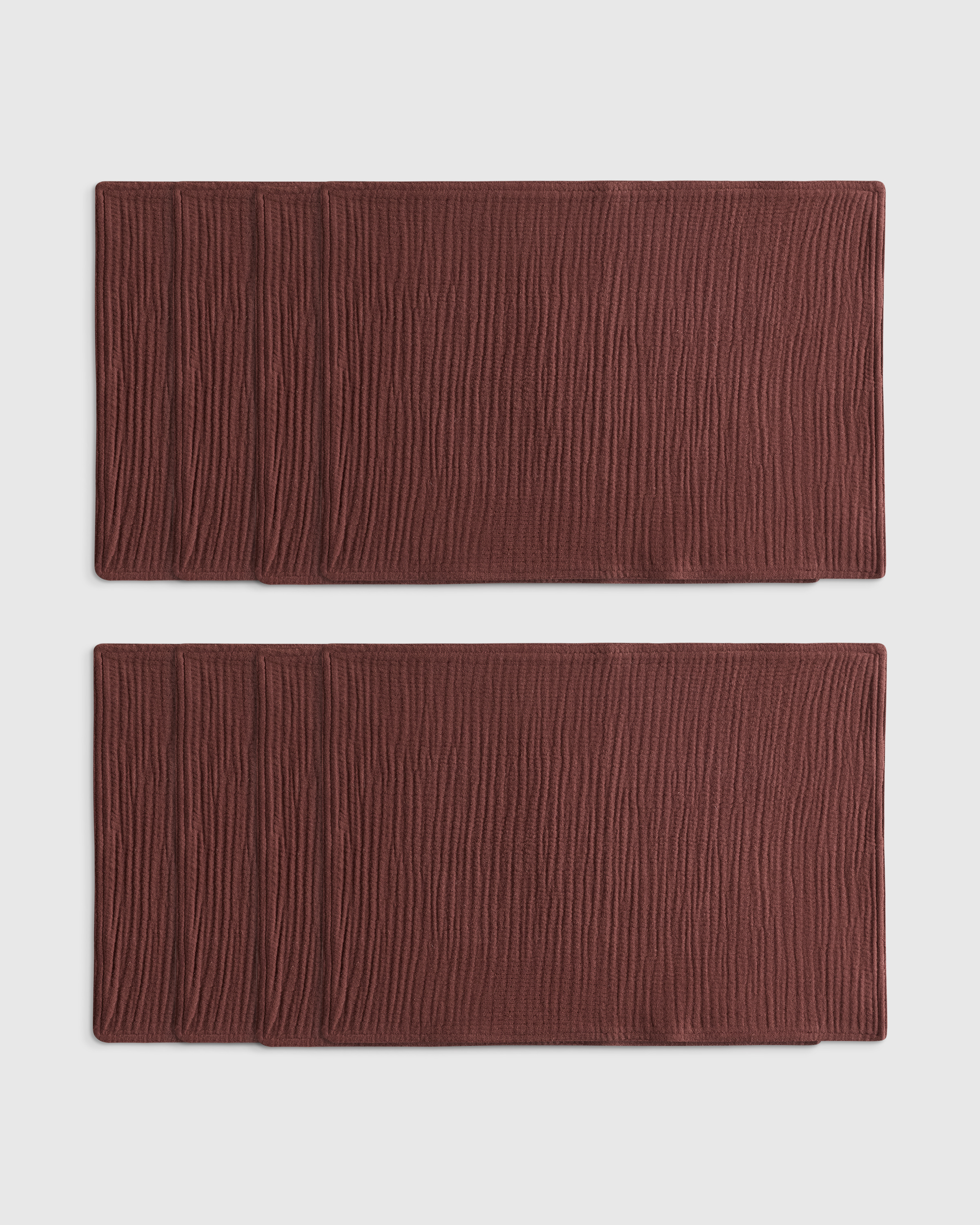 Burgundy Napperons en gaze de coton biologique (ensemble de 8)