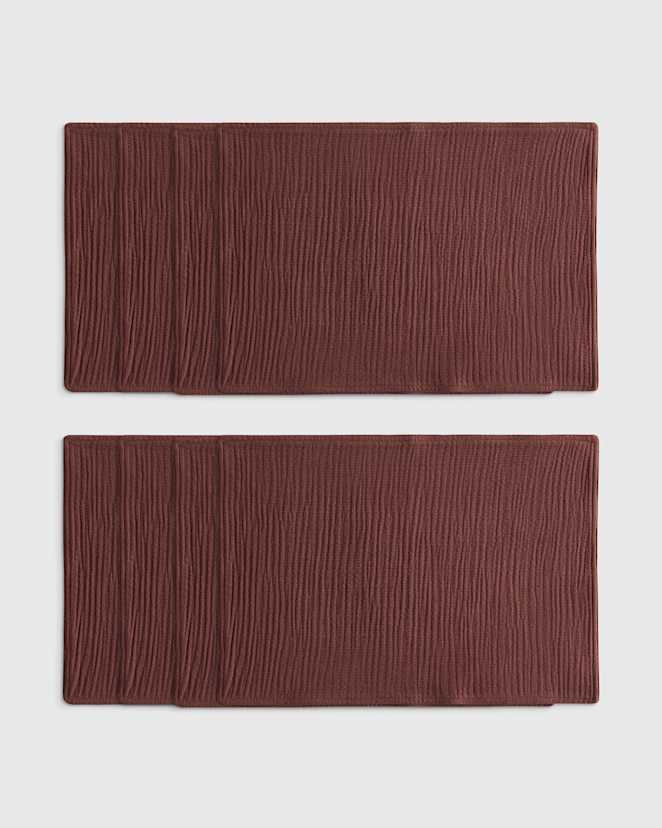 Burgundy Napperons en gaze de coton biologique (ensemble de 8)