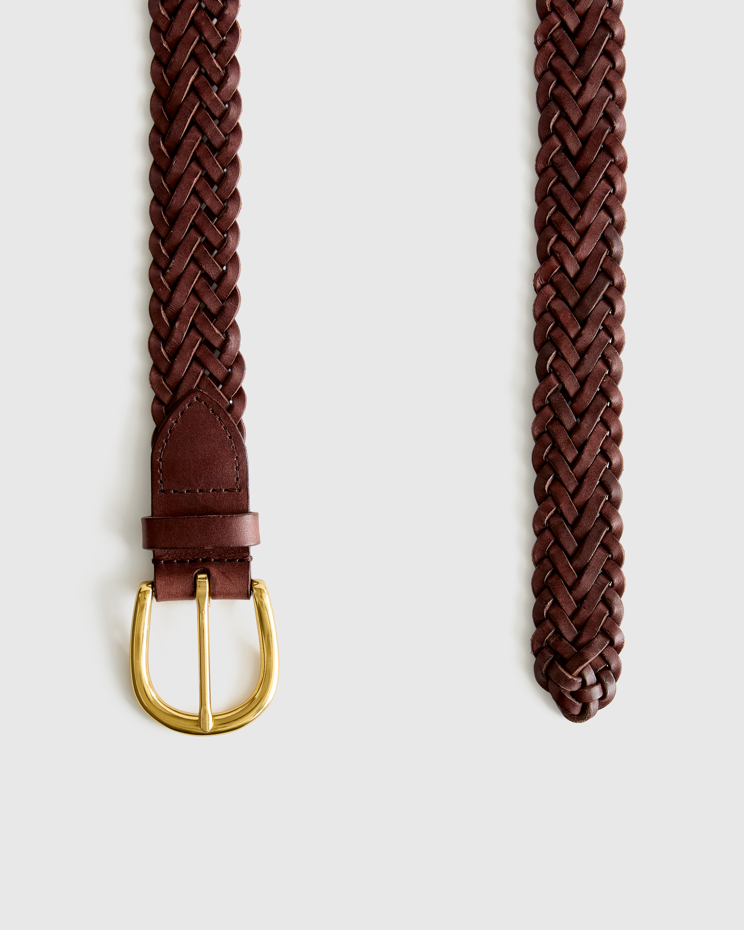 Josie European Leather Braided Belt in Espresso Brown  display picture 2